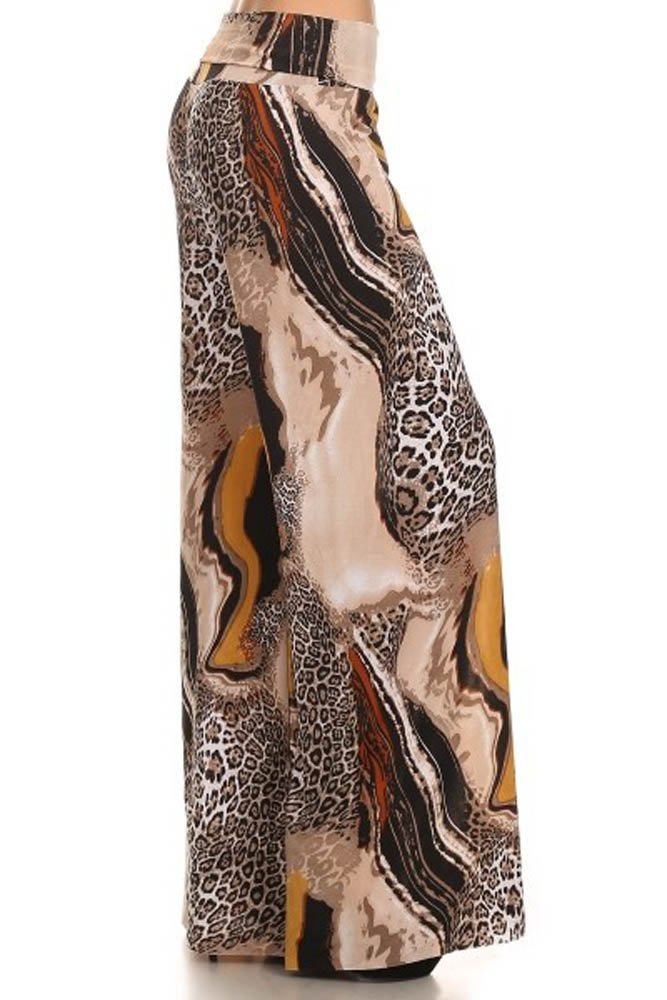 Yelete Women's Printed Wide Leg Palazzo Pants - High Waisted Flowy Lounge Pants, Milky Way Galaxy Print, Size S | Perfect for Yoga, Beach Vacation & Boho Fashion Outfits
