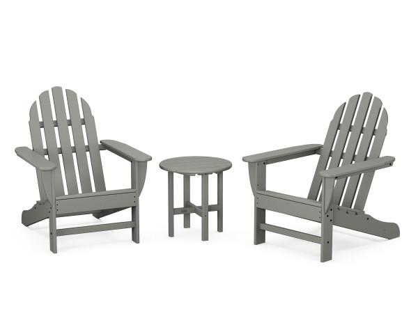 Polywood Classic Adirondack 3-Piece Outdoor Furniture Set - Durable All-Weather Patio Chairs for Garden, Poolside & Backyard Relaxation