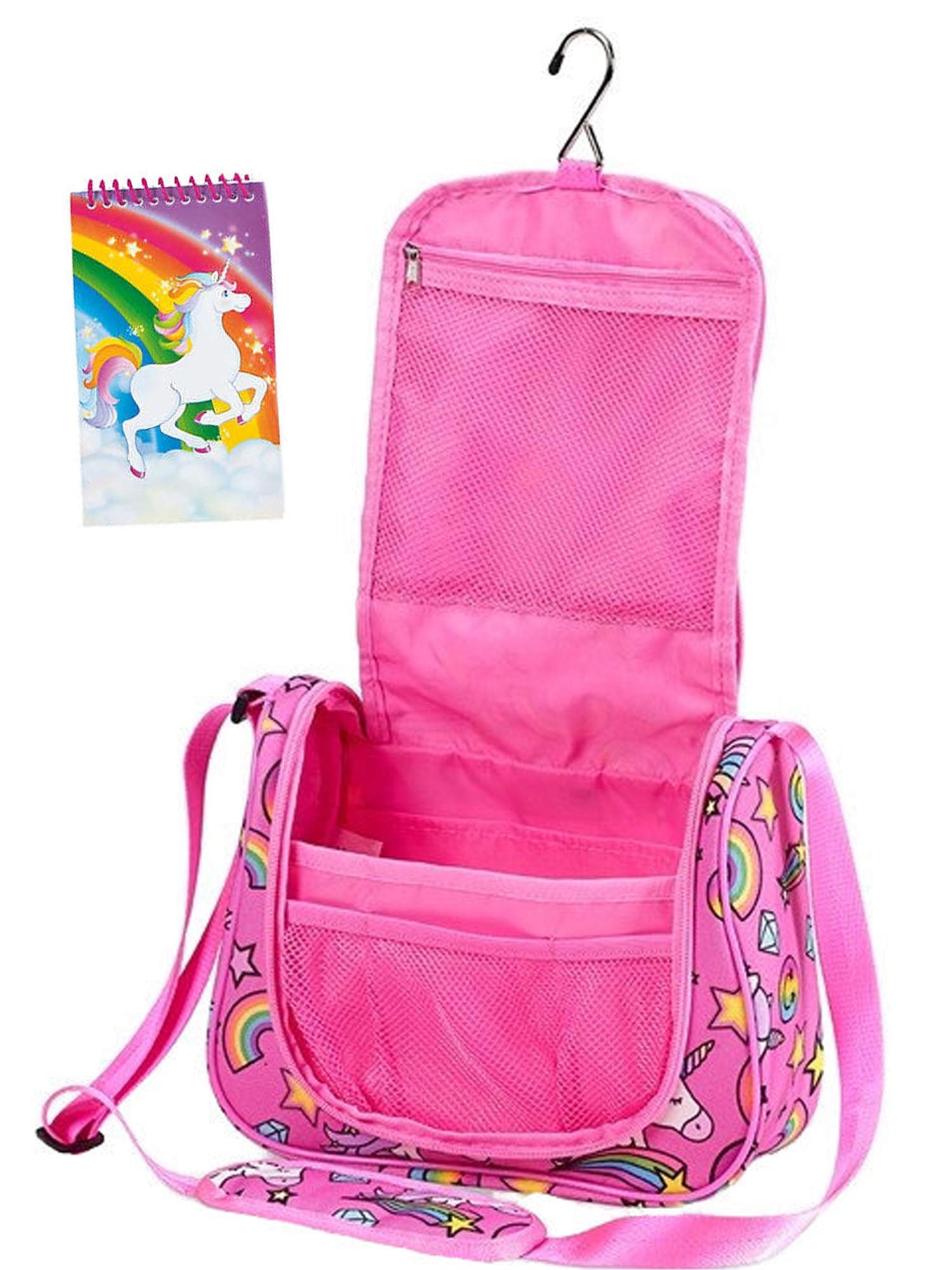 Unicorn Print Cosmetic Bag & Notepad Set - Cute Toiletry Pouch for Makeup, Travel, and School Accessories | Perfect Gift for Girls, Teens, and Women