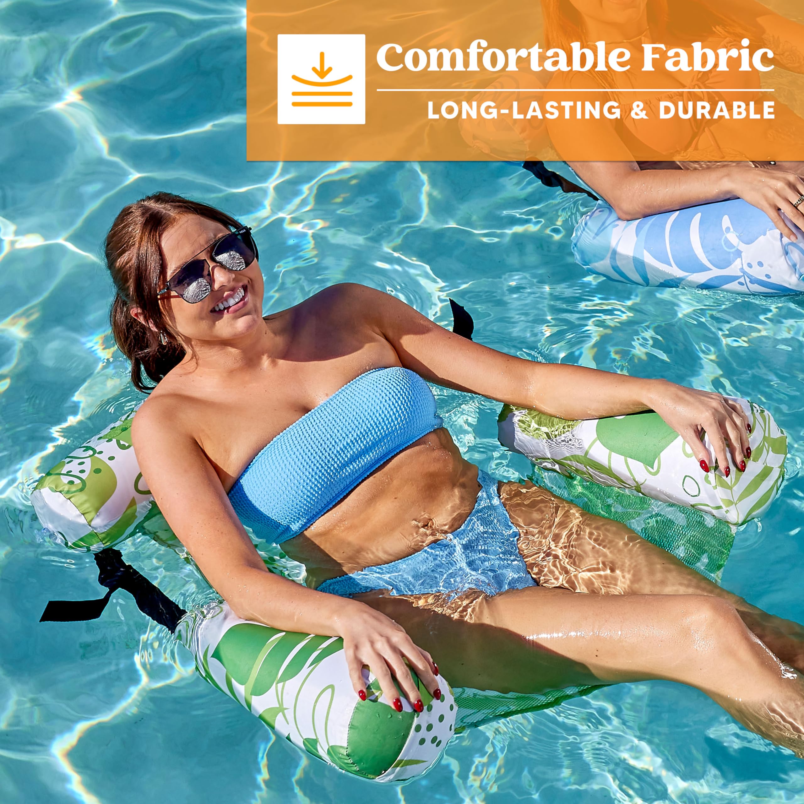 **SLOOSH 2-Pack Inflatable Pool Floats for Adults - Heavy Duty Floating Lounge Chairs with Pool Noodles - Perfect for Summer, Beach, Lake, and Pool Parties**    *(Use Case: Relaxing in the pool, floating on the lake, or lounging at beach parties with friends and family.)*