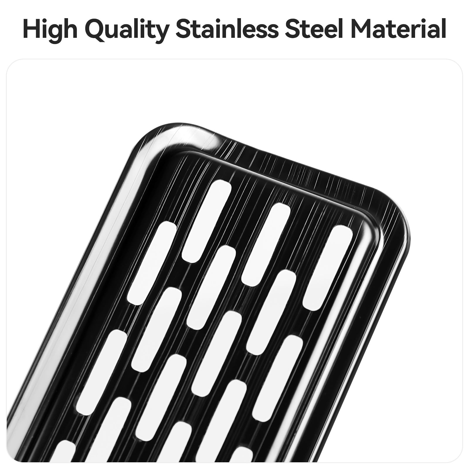 2PCS Stainless Steel Air Vent Cover for Tesla Model Y 2020-2025 - Black Brushed Backseat Airflow Vent Grille Protector | Interior Accessories for Car Ventilation & Dust Protection