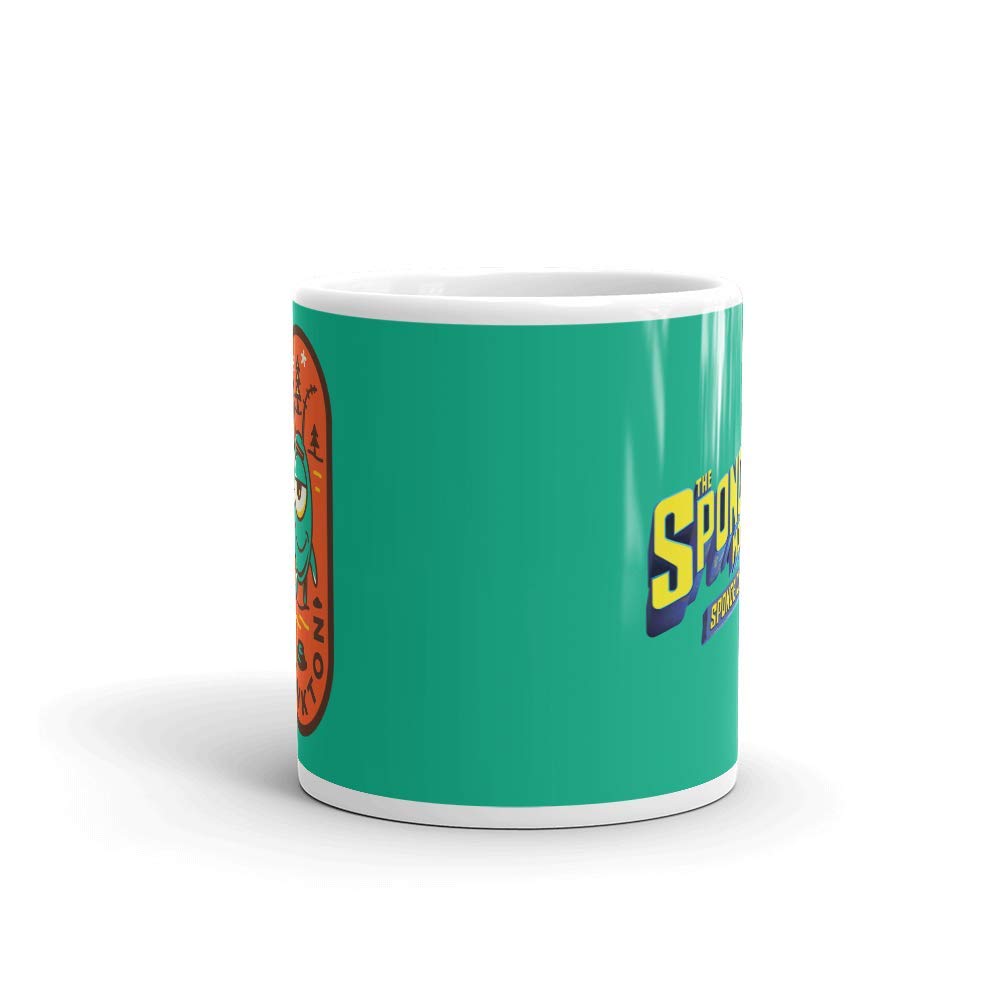 SpongeBob SquarePants Sponge on the Run Plankton Badge White Coffee Mug - Officially Licensed Merchandise - Perfect for Home, Office & Gifts for Fans