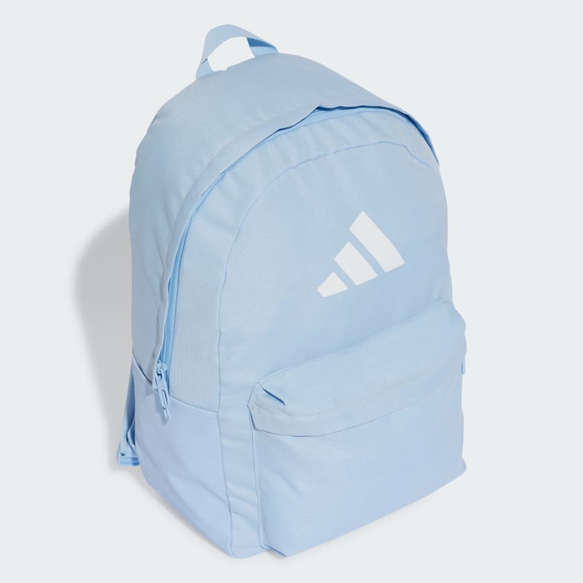 Adidas Bars Glow Blue & White Backpack - Lightweight School & Travel Backpack for Men & Women - Perfect for Gym, Hiking & Daily Commute