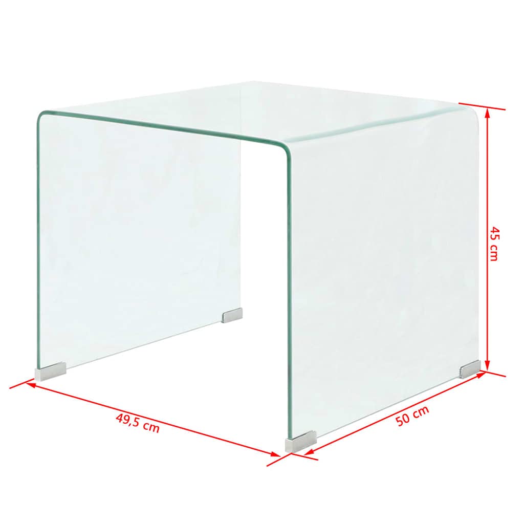 Modern Tempered Glass Coffee Table - 19.5