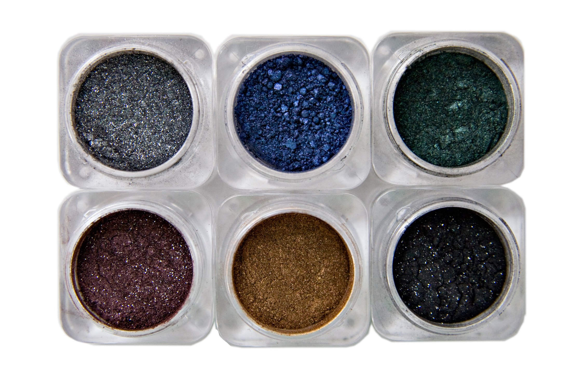 Naked Cosmetics Mica Powder Pigment Set - 6 Ebony Shades for Makeup, Lip Gloss, Lipstick, Nails, Face & Body - Vegan & Cruelty-Free Loose Mineral Pigments | Perfect for DIY Cosmetics, Soap Making & Art Projects