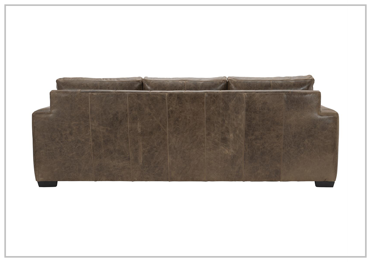 Bernhardt Dawkins Genuine Leather Sofa with Walnut Finish - Luxurious Living Room Furniture for Home & Office