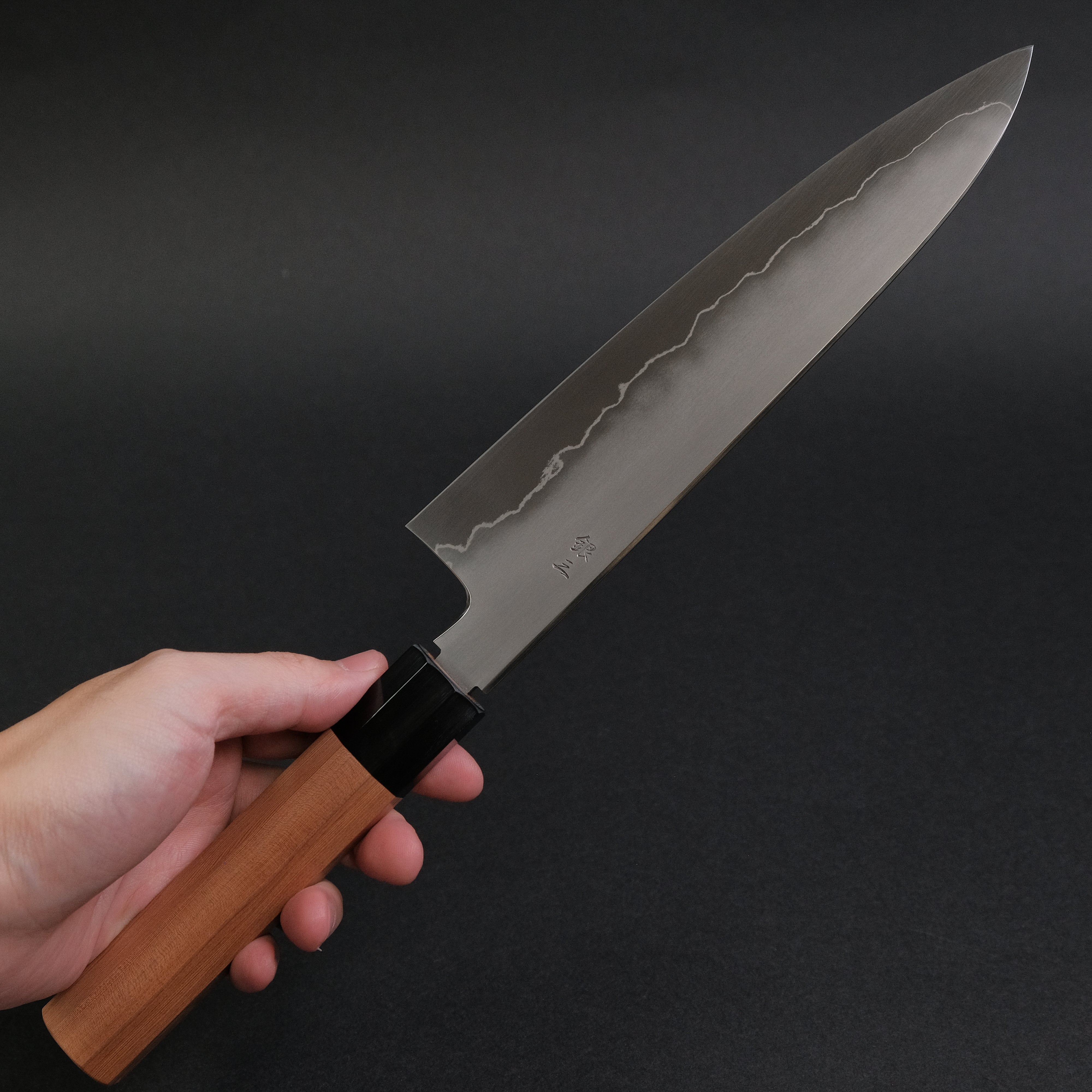 Tetsujin Silver #3 Kasumi Gyuto 210mm Japanese Chef Knife with Yakusugi Cedar Handle - Professional Kitchen Knife for Sushi, Meat Cutting and Precision Cooking