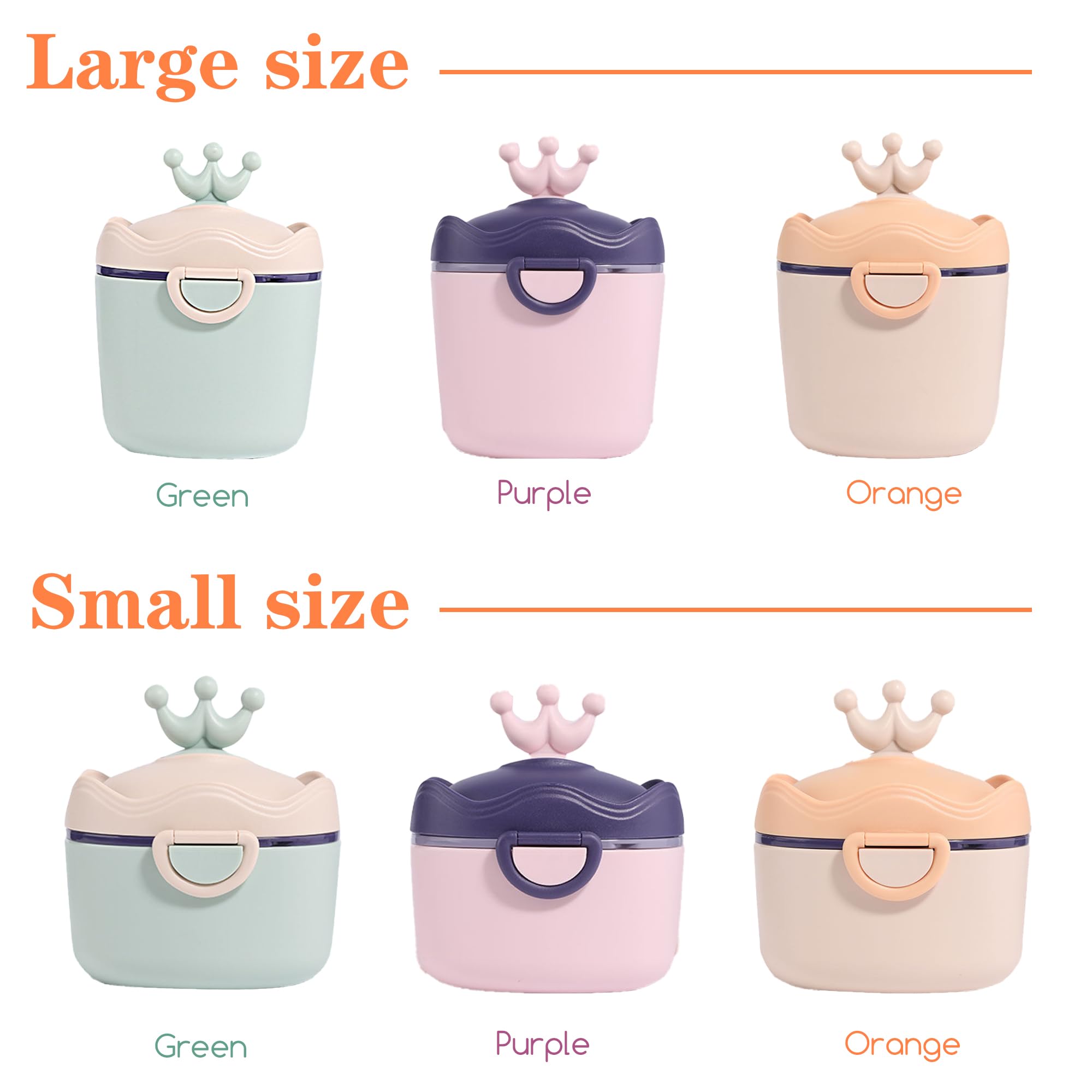 BUGMKCS Portable Baby Formula Dispenser with Carry Handle & Scoop - Travel-Friendly Milk Powder Container for Infants - Perfect for Outdoor Trips, Daycare & On-The-Go Feeding