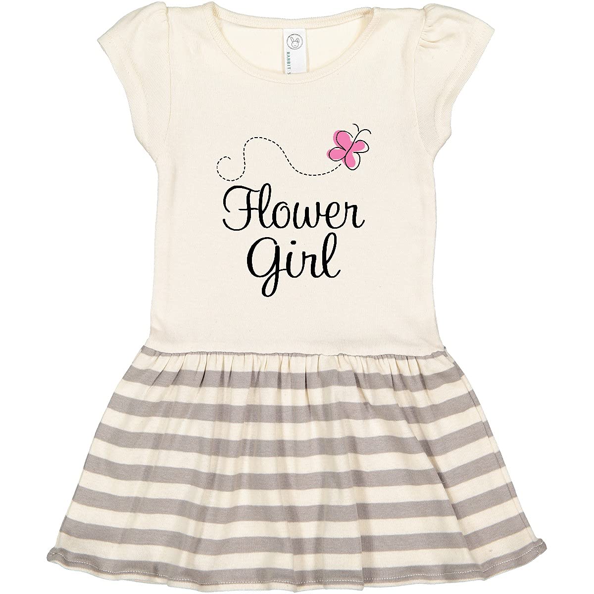 Inktastic Flower Girl Dress with Butterfly Design - Toddler Wedding Outfit for Special Occasions & Photo Shoots