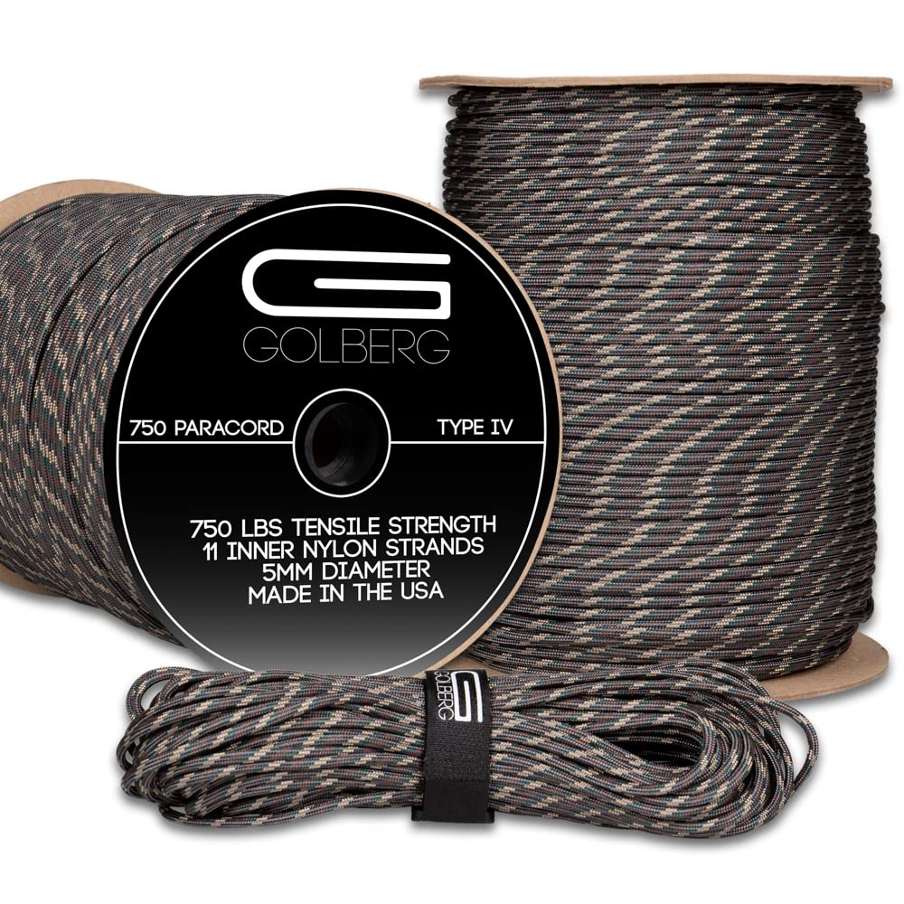 Premium 750 lb Tactical Paracord Rope - Type IV Military Grade (50ft, 100ft, 250ft, 1000ft) - 40+ Color Options - Heavy Duty Survival Cord for Camping, Hiking, Emergency & Outdoor Adventures