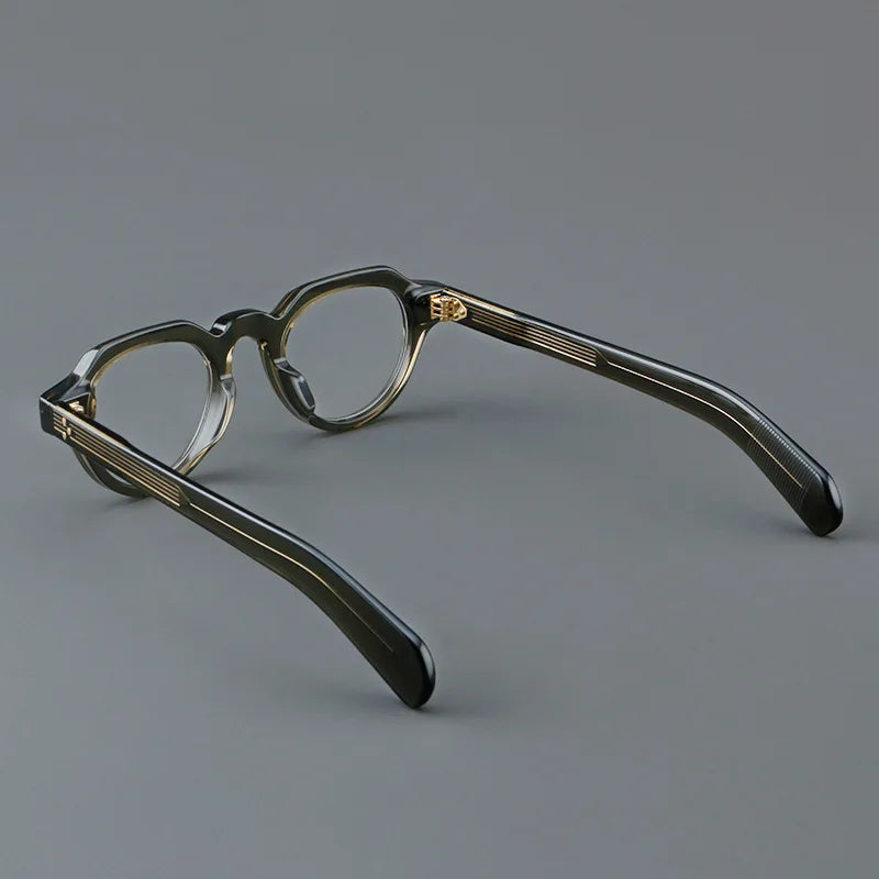 CCspace Women's Full Rim Flat Top Round Acetate Eyeglasses Frame 302359 - Lightweight & Stylish for Work, Reading & Everyday Fashion
