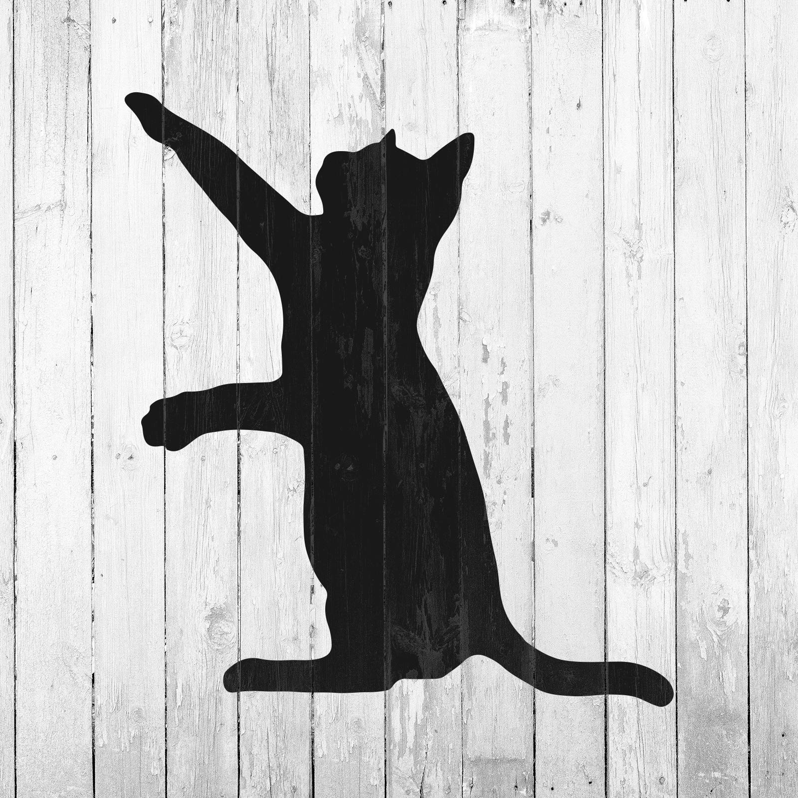 Cat Stencil Art for DIY Projects - Cat Scratching Silhouette Template for Wall Decor, Wood Burning & Crafting
