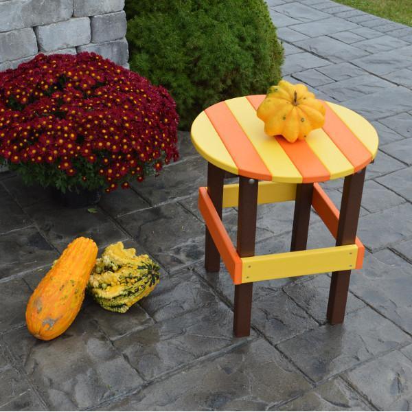 A&L Furniture 18-Inch Round Side Table with Poly Rattan Top - Weather-Resistant Outdoor & Indoor Use for Patio, Deck, or Living Room