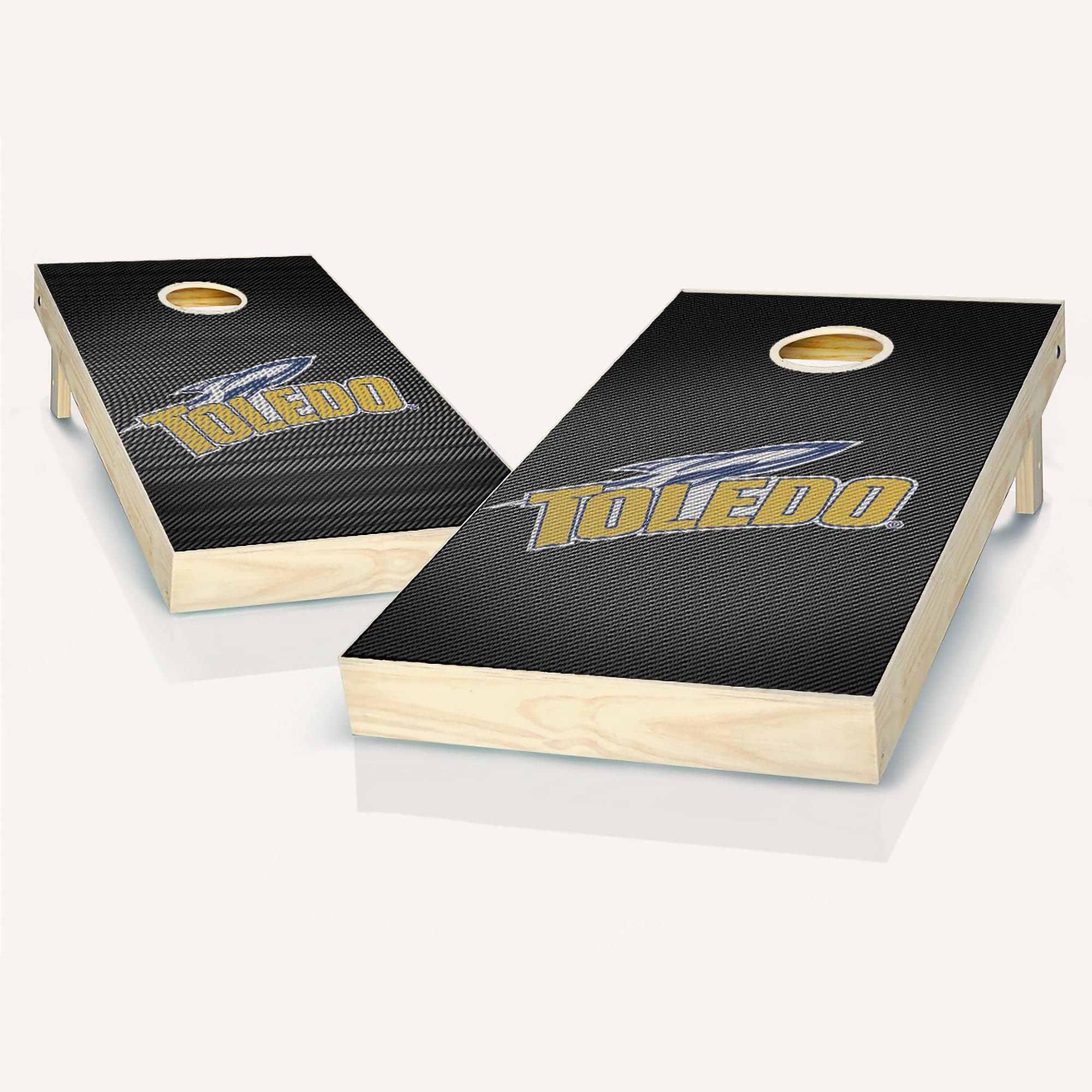 Premium Toledo Slanted Cornhole Game Set - 2 Wooden Boards & 8 Bean Bags for Outdoor Parties, Tailgating, and Backyard Fun - Regulation Size Cornhole Set with Carrying Case