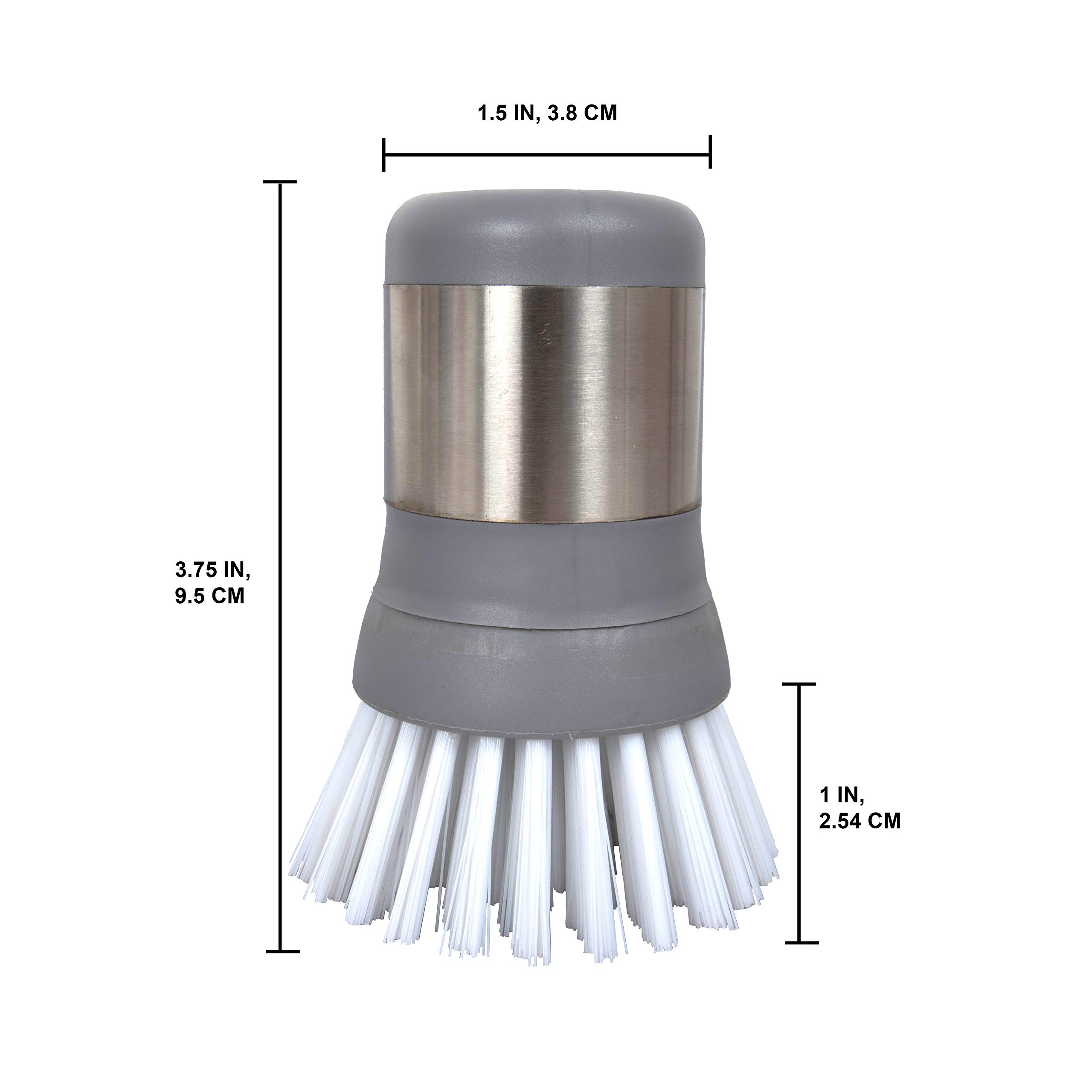 Mini Dish Brush - Small Kitchen Scrubber for Pots, Pans & Utensils (1 Pack, Gray) - Perfect for Daily Dishwashing & Tough Stain Removal