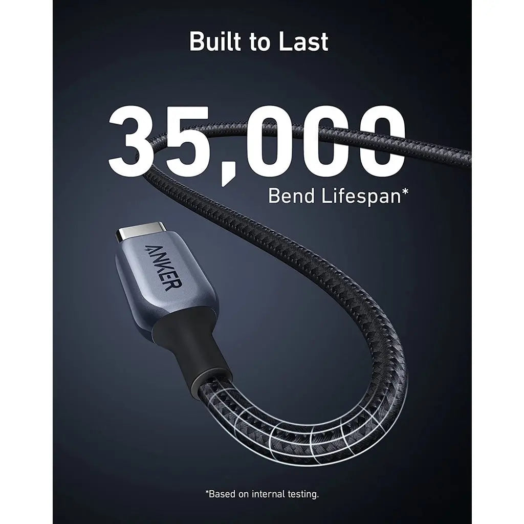 Anker 765 PowerLine USB C to USB C Fast Charging Cable 240W 6ft (2-Pack) for MacBook Pro, iPad, Samsung Galaxy - Durable Nylon Braided Charger Cord for Home, Office & Travel - A8866