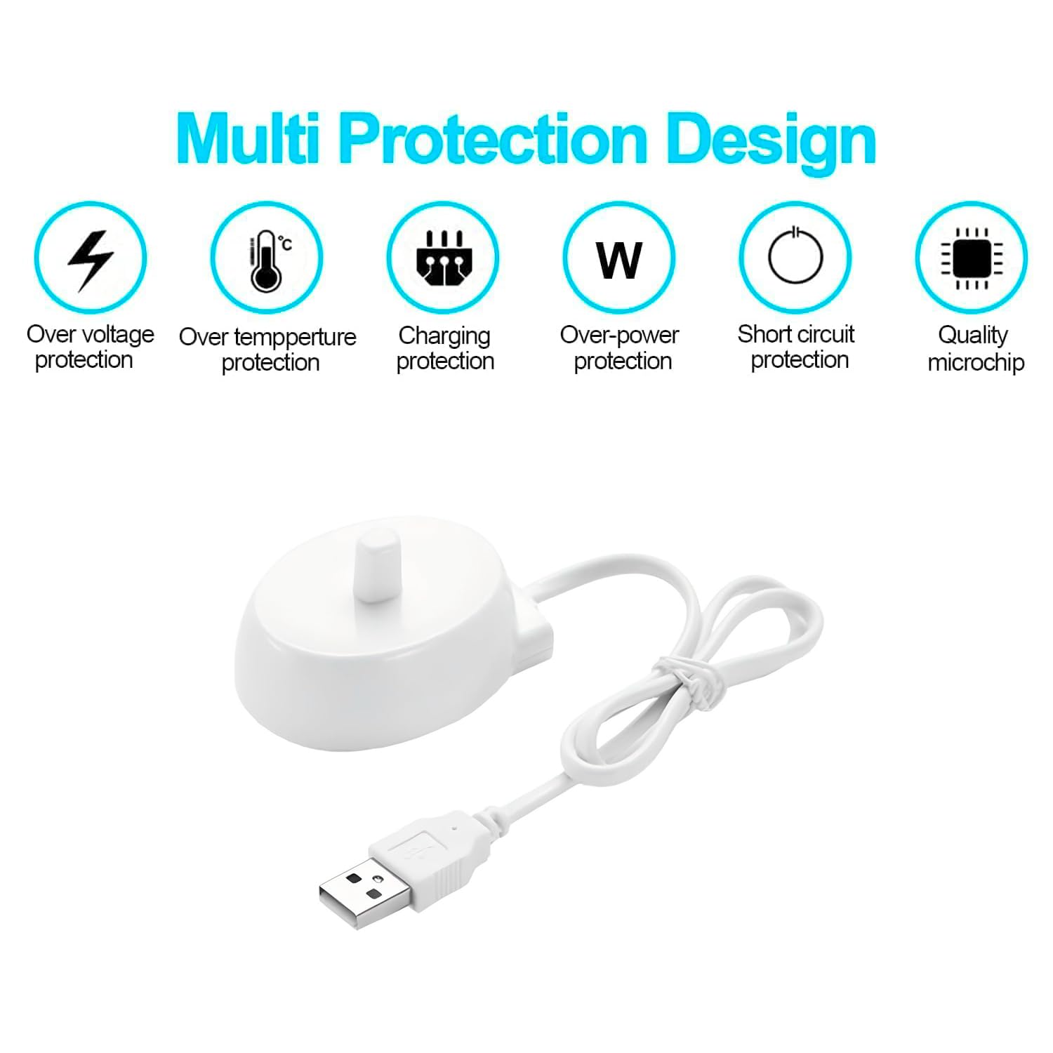 Original Braun Oral-B 3757 5V USB Charger - 3.2Ft Electric Toothbrush Power Cord for Braun Oral-B Series | Travel-Friendly & Safe Charging Solution | Perfect for Home, Office & Travel Use
