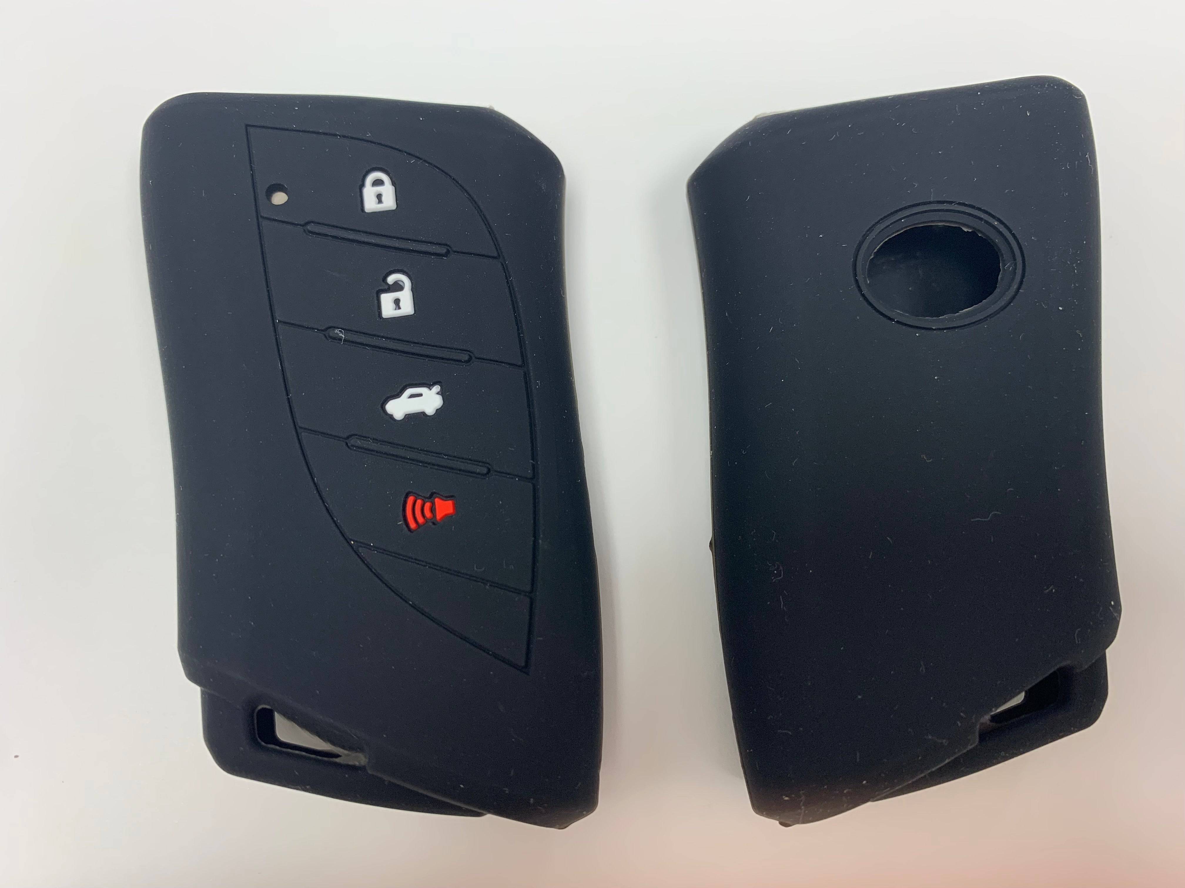 Premium Silicone Rubber Key Fob Cover for Lexus UX250 ES300H ES350 - 4 Button Remote Key Case Holder & Protector - Perfect for Daily Use, Travel & Car Key Protection