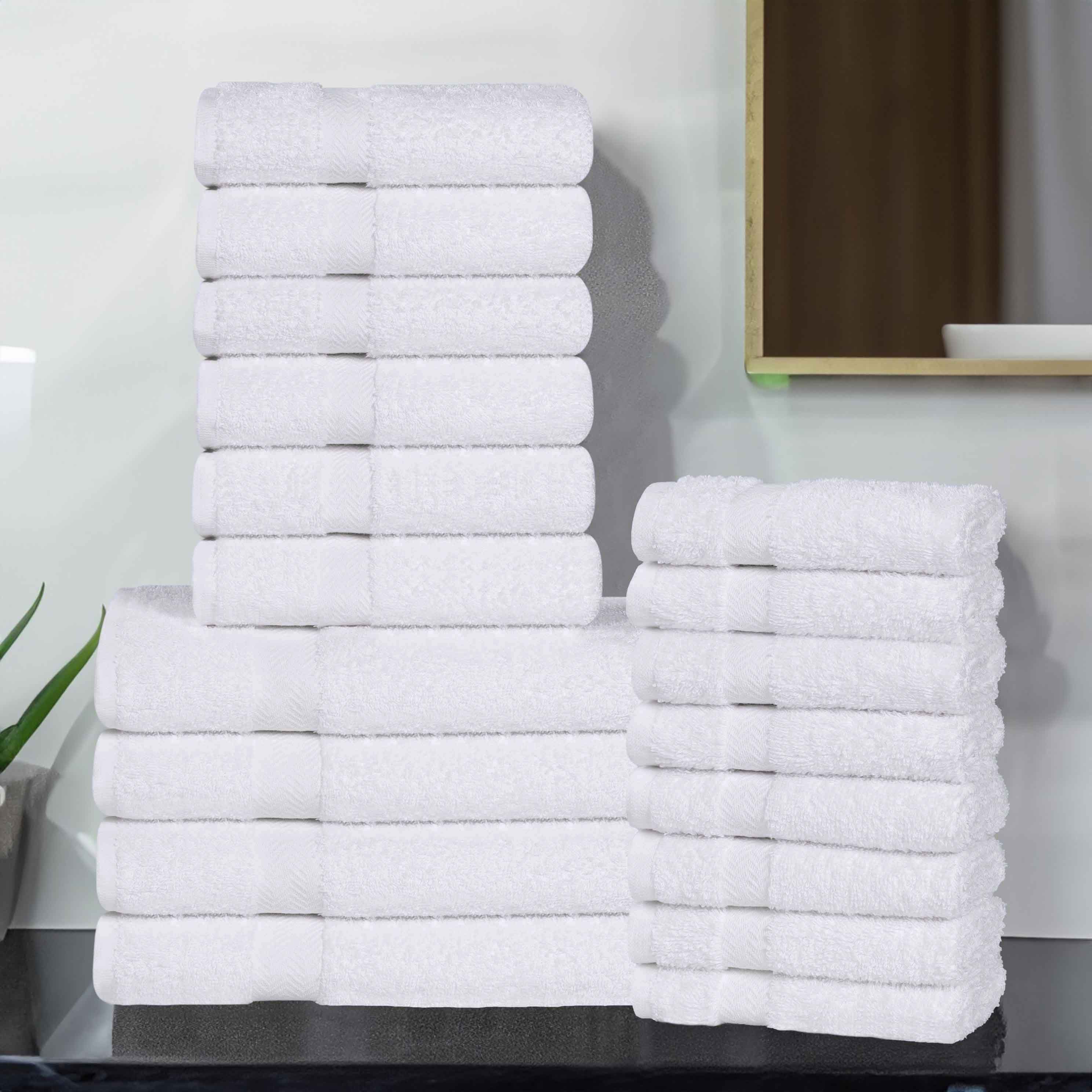 Franklin Eco-Friendly 18-Piece Cotton Towel Set | Soft & Absorbent Bath & Beach Towels for Home, Gym & Travel