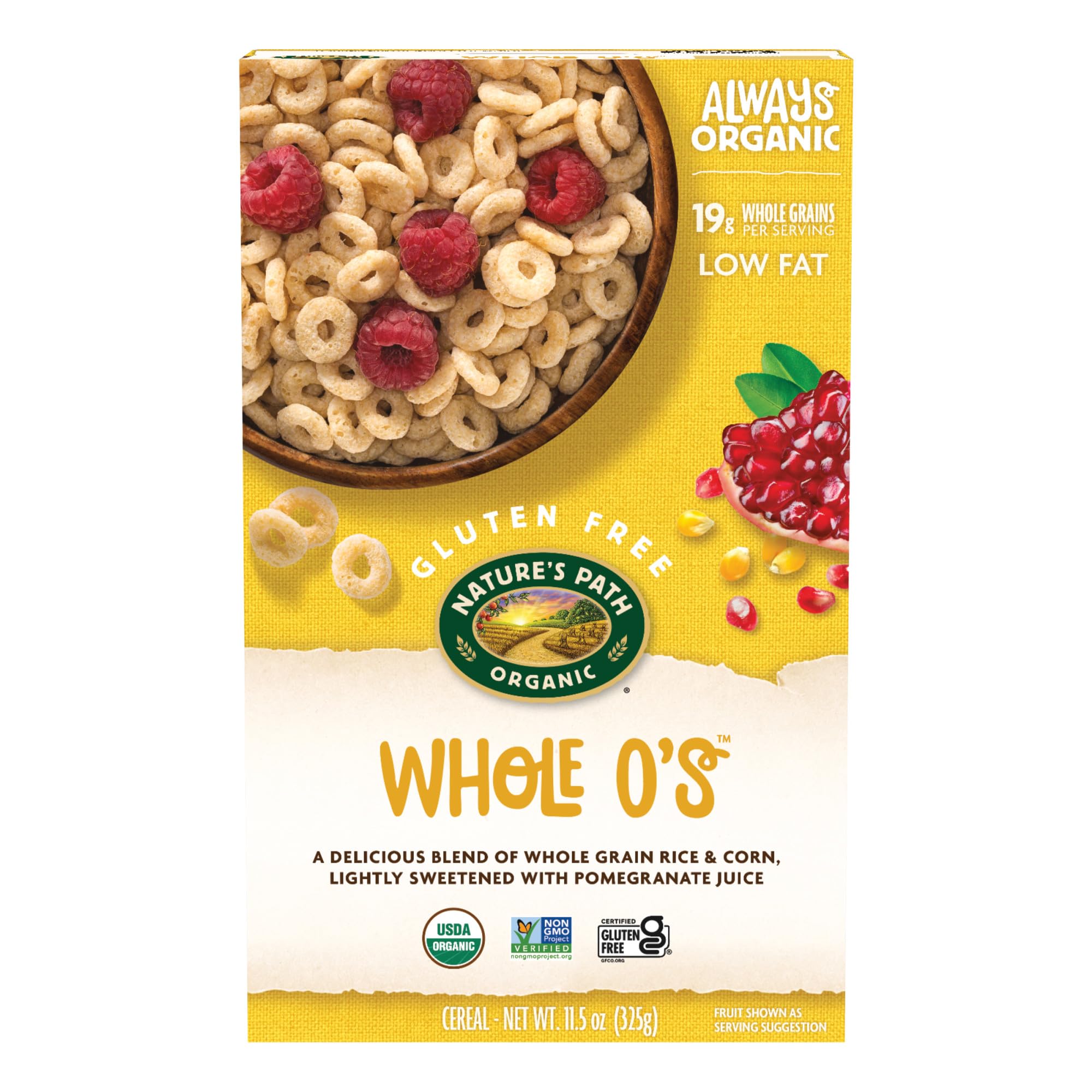 Nature's Path Organic Whole O's Cereal - Gluten Free, Non-GMO Breakfast Cereal, 11.5 oz (Pack of 1) - Healthy Morning Meal for Kids & Adults, Perfect with Milk or Yogurt