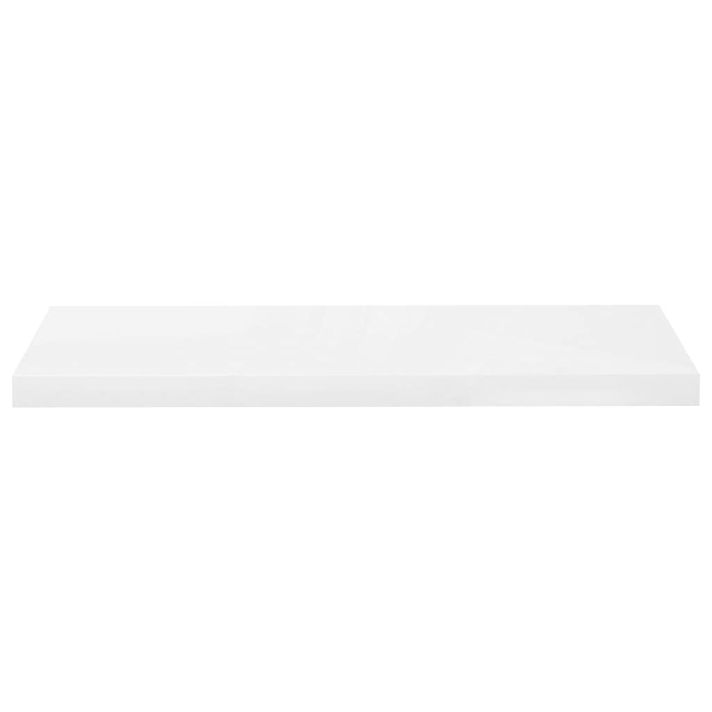 CHARMMA 323753 Floating Wall Shelves Set of 4 - High Gloss White MDF Shelves 31.5x9.25x1.5 Inches - Modern Wall Storage for Living Room, Bedroom, Bathroom & Office Organization