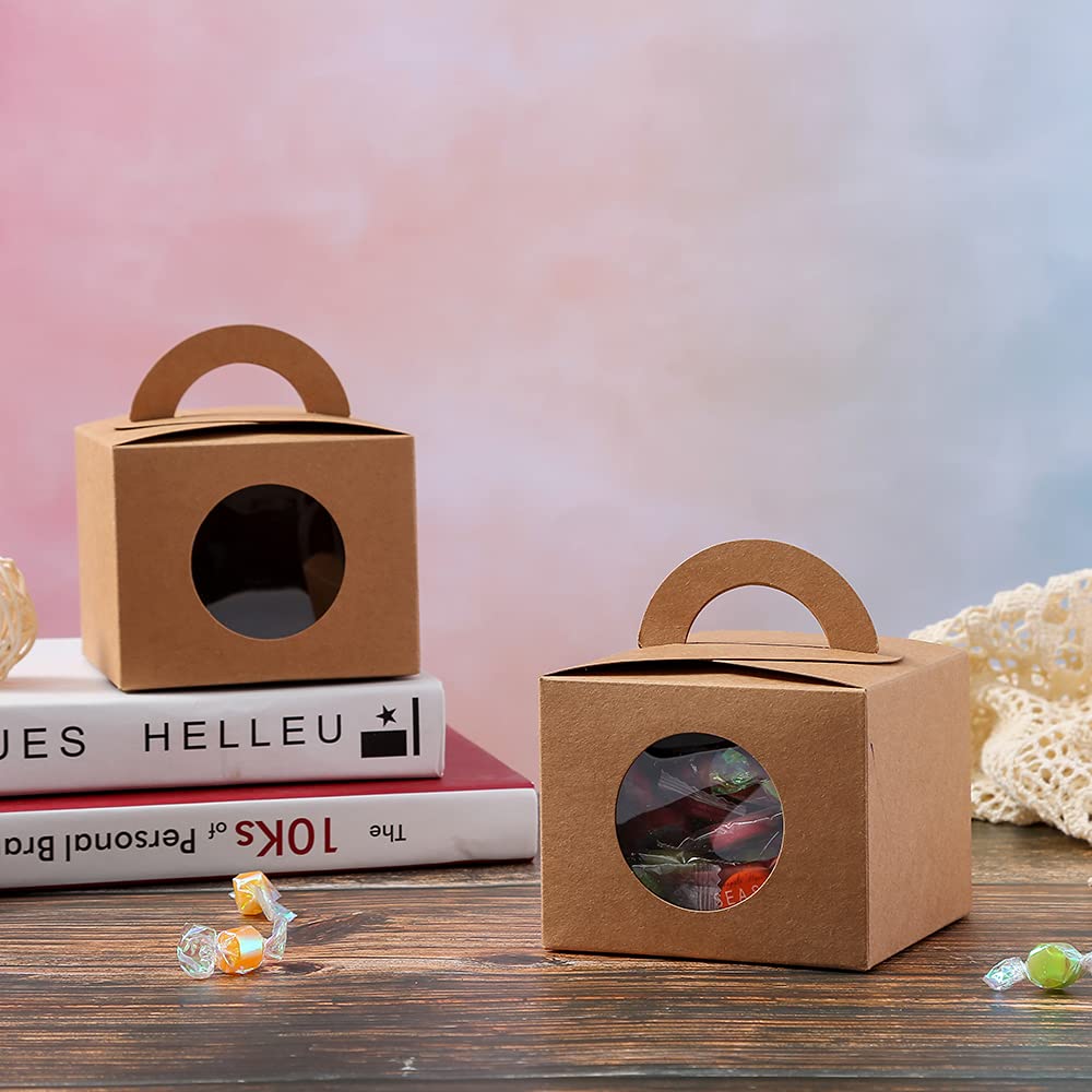 Ezek Colored Gift Boxes with Window and Handle - 12 Pack for Picnic, Wedding, Birthday, Valentine's Party | Perfect for Party Favors, Gift Packaging, and Special Occasions