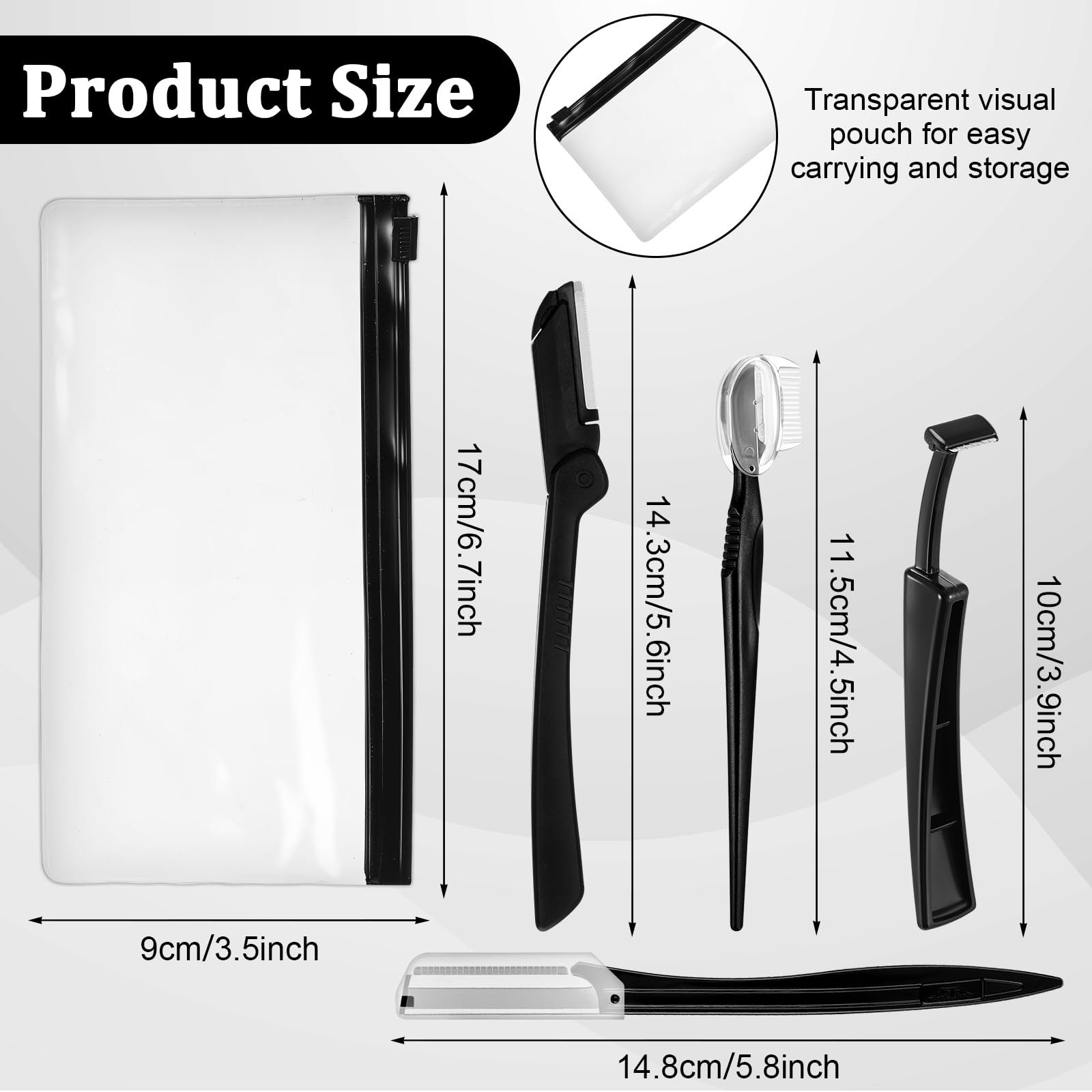 4 Pack Eyebrow Razors for Women - Precision Facial Hair Remover with Exfoliating Blades | Dermaplaning Tool for Peach Fuzz & Smooth Skin | Perfect for Eyebrow Shaping, Facial Hair Removal & At-Home Spa Days