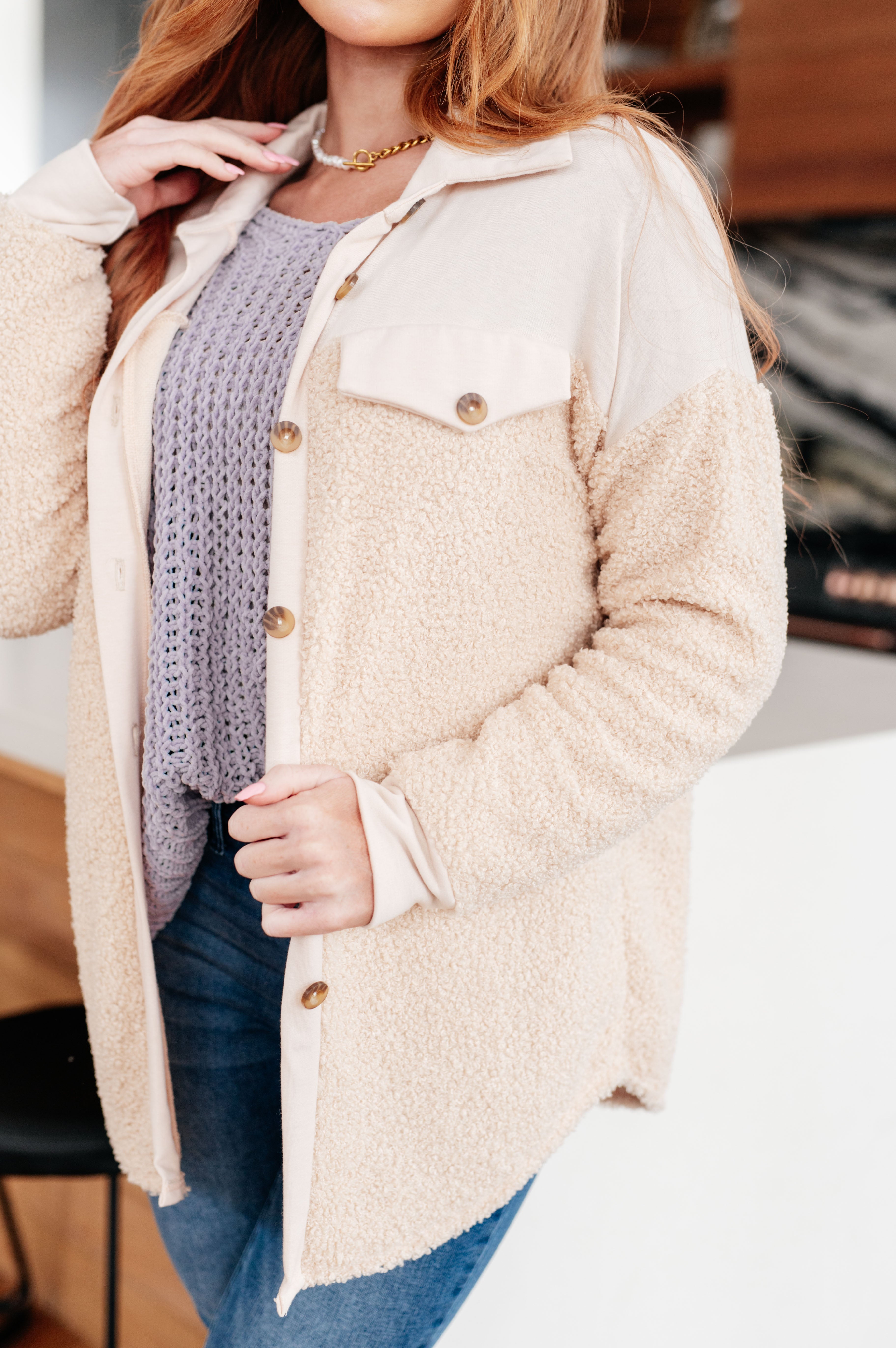 Endless Potential Sherpa Shacket - Cozy Fleece-Lined Jacket for Men & Women | Perfect for Fall, Winter & Outdoor Activities