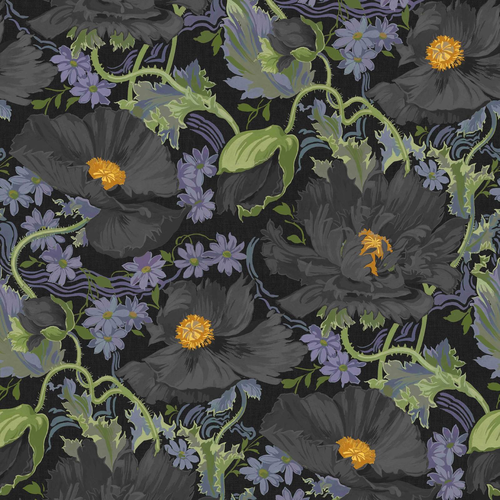 PAPAVERA Noir Wallpaper Sample - Premium Textured Wallpaper for Living Room, Bedroom & Home Decor