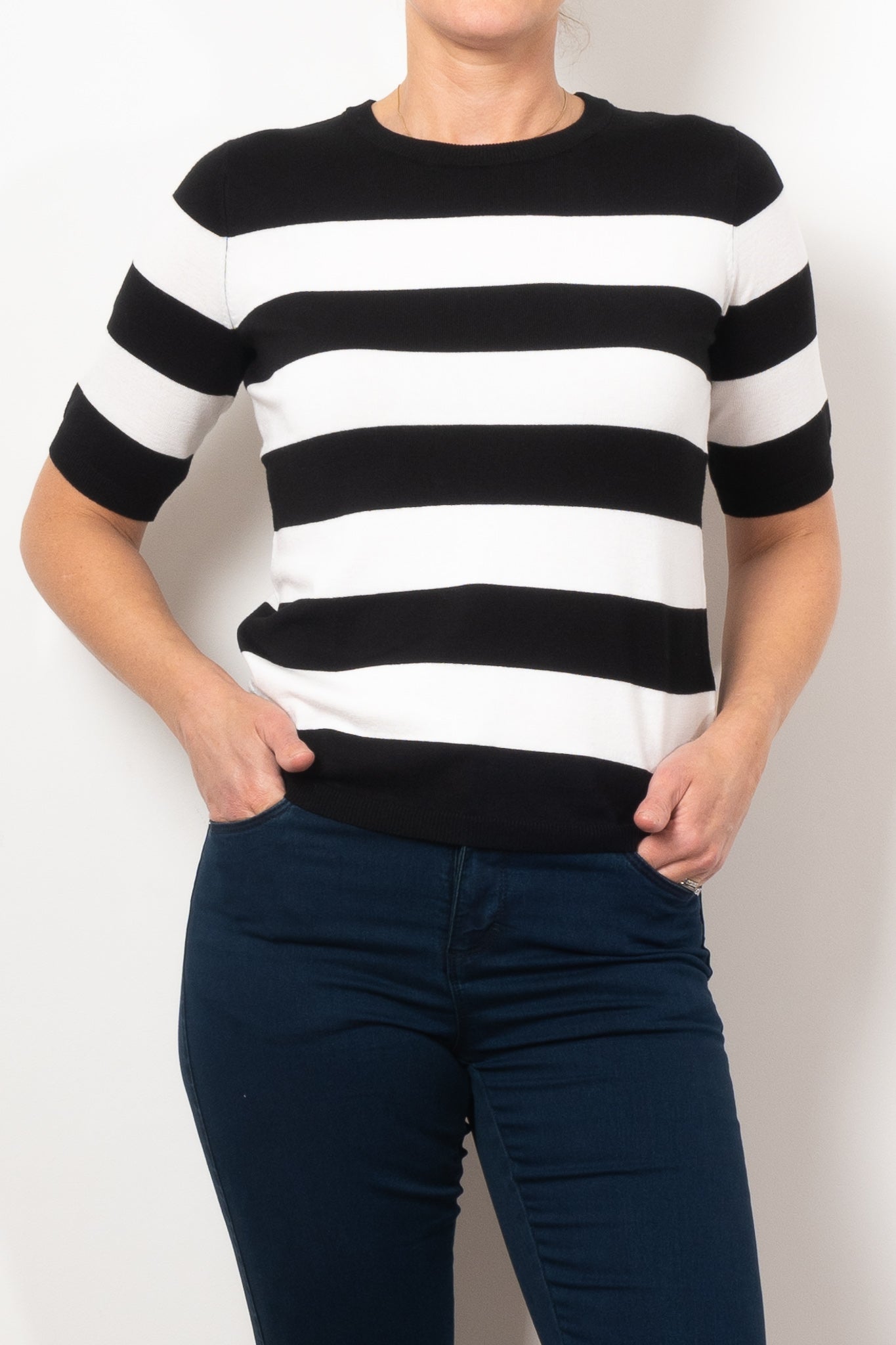 Kaffe Lizza Striped Knit Sweater - Women's Casual Pullover for Fall & Winter - Perfect for Office, Date Night and Weekend Outings