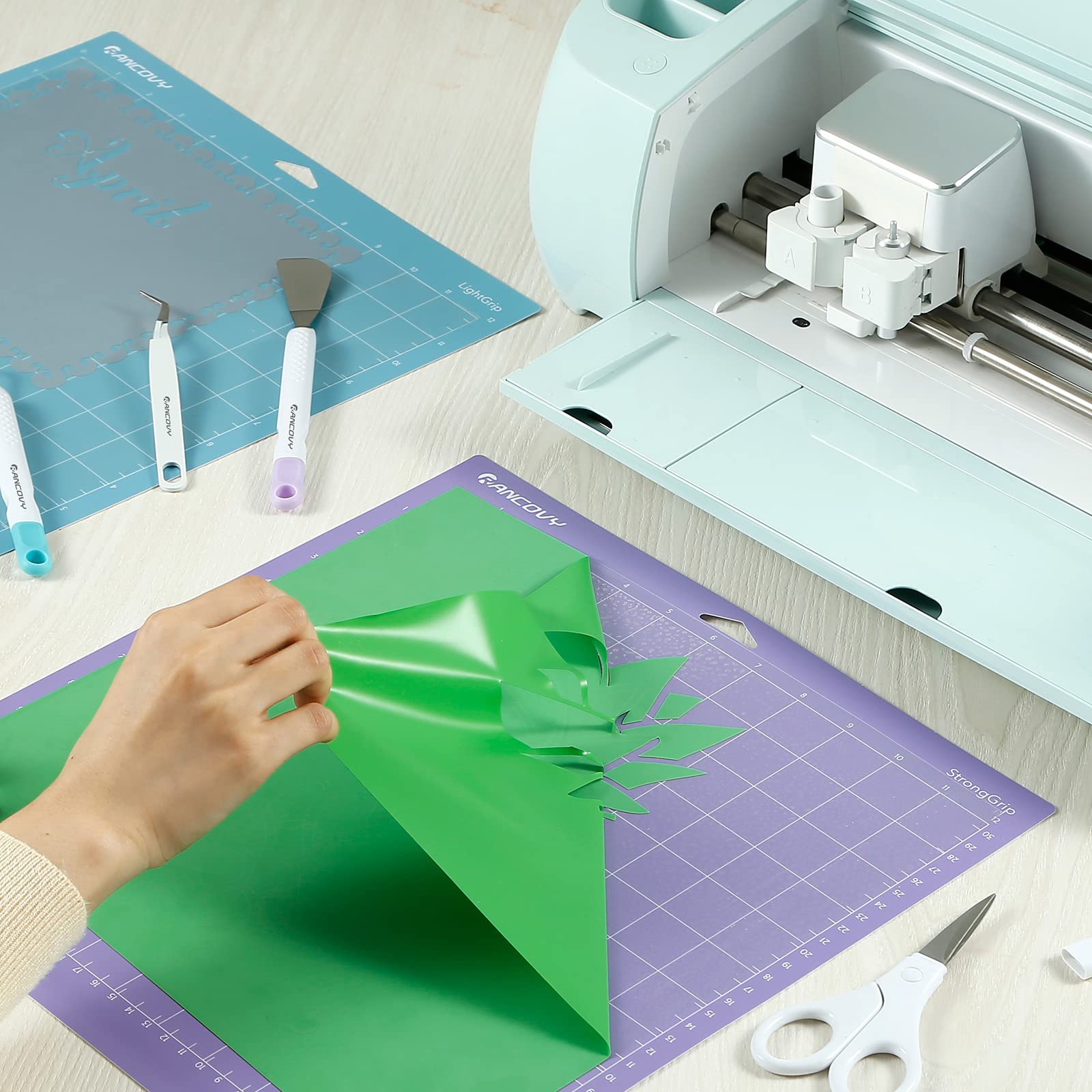 RANCOVY Cutting Mat for Cricut Maker 3, Maker, Explore 3, Air 2, Air, One - 12x12 Inch StandardGrip/LightGrip/StrongGrip Adhesive Cricket Cutting Mats - Perfect for DIY Crafts, Vinyl Projects, and Scrapbooking