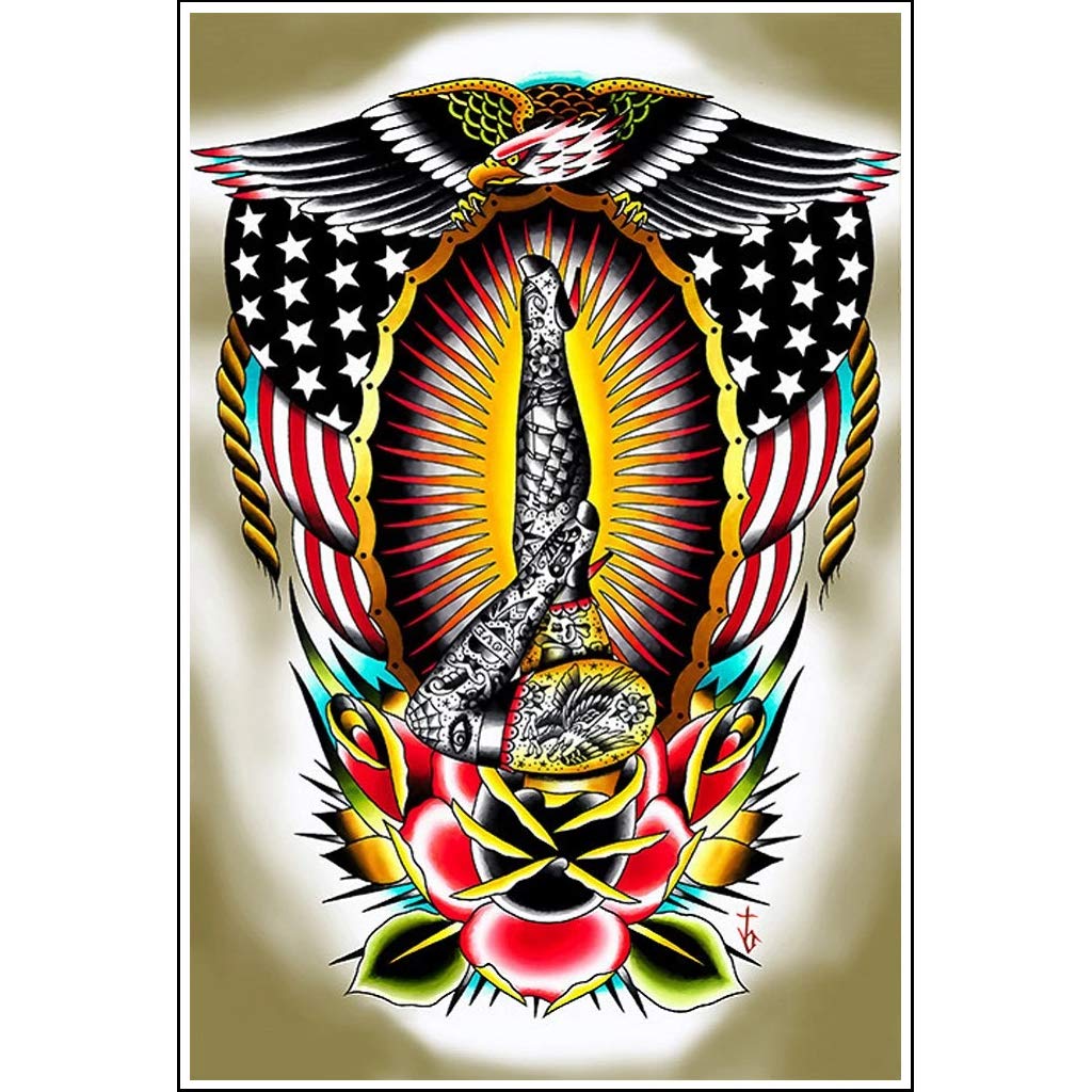American Legs by Tyler Bredeweg - Vintage Pin-Up Girl Tattoo Art Print - Classic Wall Decor for Home, Office & Tattoo Parlors