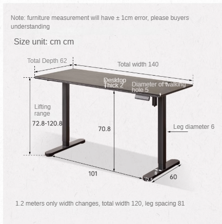 Solid Oak Wood Electric Height Adjustable Standing Desk - Ergonomic Home Office Desk for Work & Study