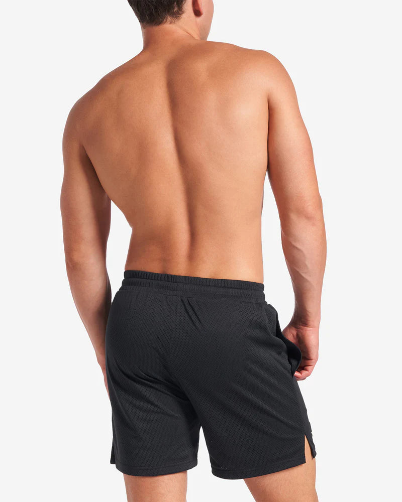 Teamm8 S.S.C 6 Mesh Shorts for Men - Black Athletic Running Gym Workout Shorts - Perfect for Sports, Training & Casual Wear
