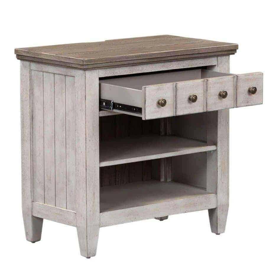 Heartland Nightstand with Drawer - Modern Bedside Table for Bedroom, Living Room, or Office - 824 BR61 Solid Wood Night Stand with Storage Space