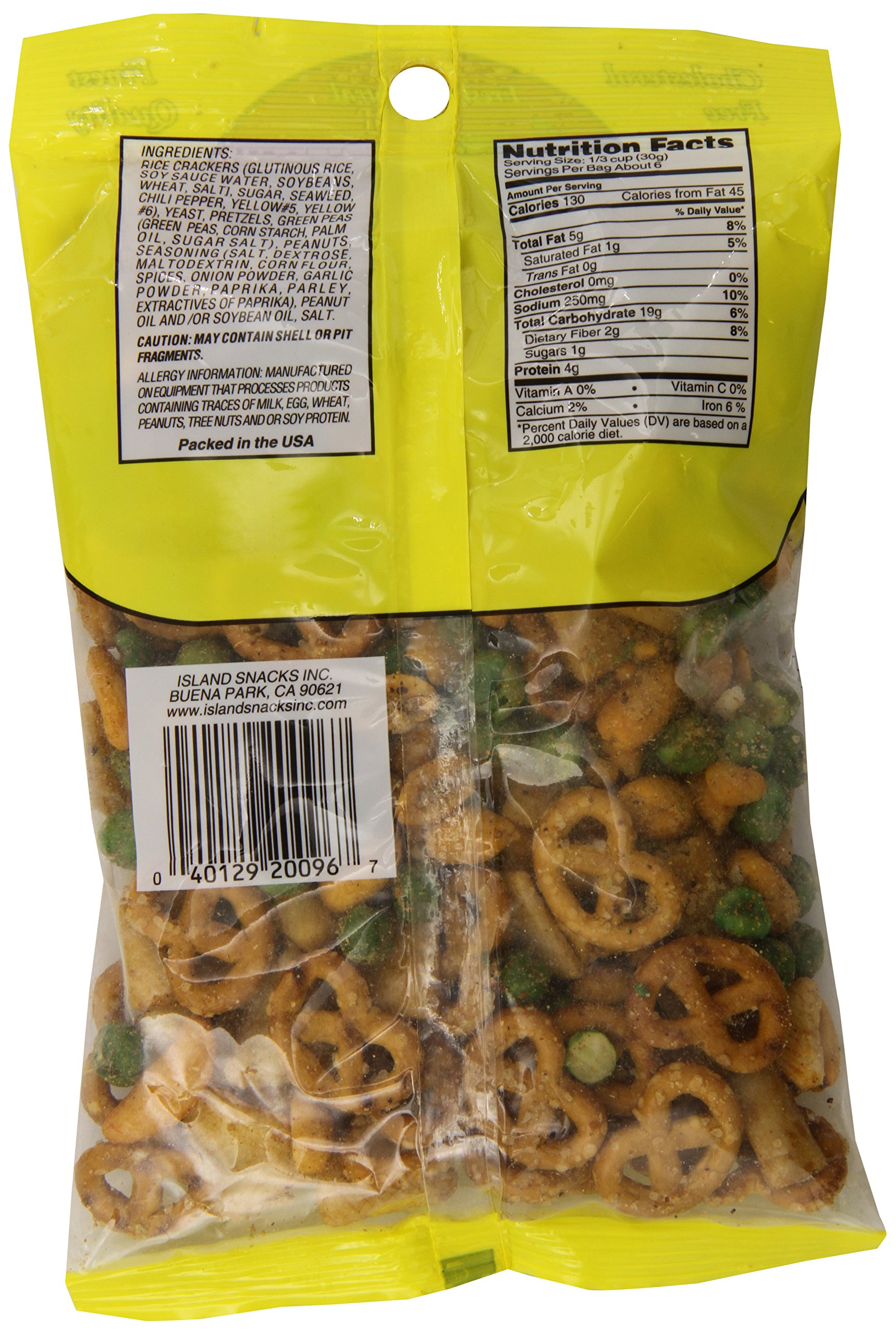 Spicy Island Snacks Party Mix - 6-Ounce (Pack of 6) | Crunchy Snack for Parties, Movie Nights & Road Trips | Perfect for Game Day & Office Snacking