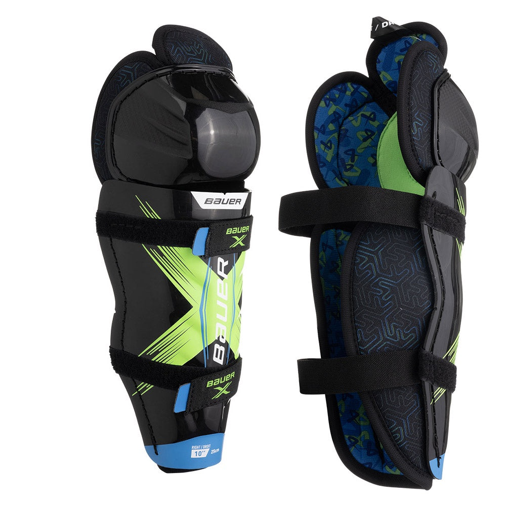 Bauer X 2024 Youth Ice Hockey Shin Guards - Protective Gear for Junior Players - Perfect for Practice & Games