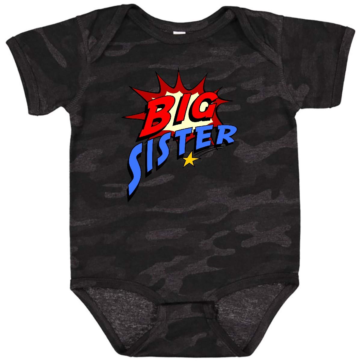 Inktastic Big Sister Superhero Baby Bodysuit - Cute Cotton Onesie for Newborn & Infant - Perfect Sibling Gift & Baby Shower Present - Ideal for Family Photos & Special Occasions