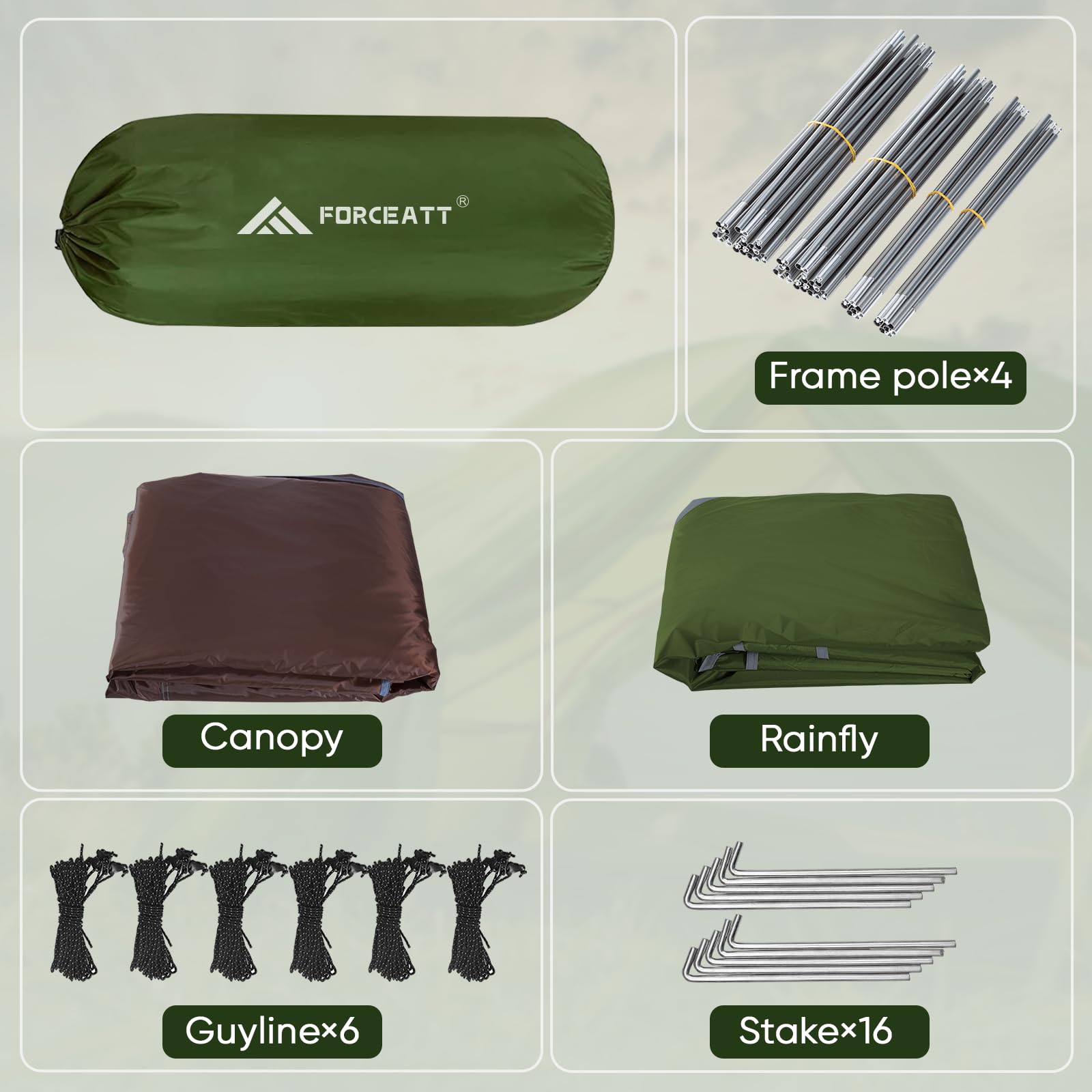 Forceatt 2/3/4 Person Lightweight Backpacking Tent - Waterproof & Windproof Camping Tent for Outdoor Adventures, Hiking, Mountaineering - Perfect for Family Camping Trips and Backcountry Exploration