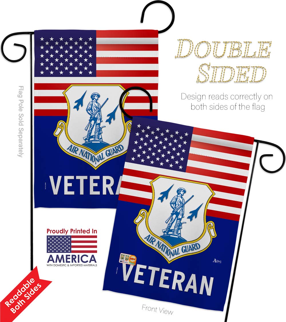Authentic US Air Force Veteran Garden Flag Kit - Double-Sided 28x40 Inch Military Yard Banner | National Guard & ANG Armed Forces Retirement Gift | Made in USA | Perfect for Patriotic Home Decor, Veterans Day & Memorial Day Displays