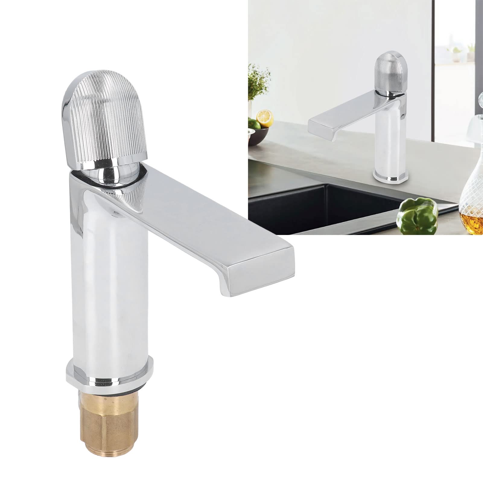 Brass Single Handle Bathroom Sink Faucet - G1/2 Countertop Mount for Kitchen & Garden