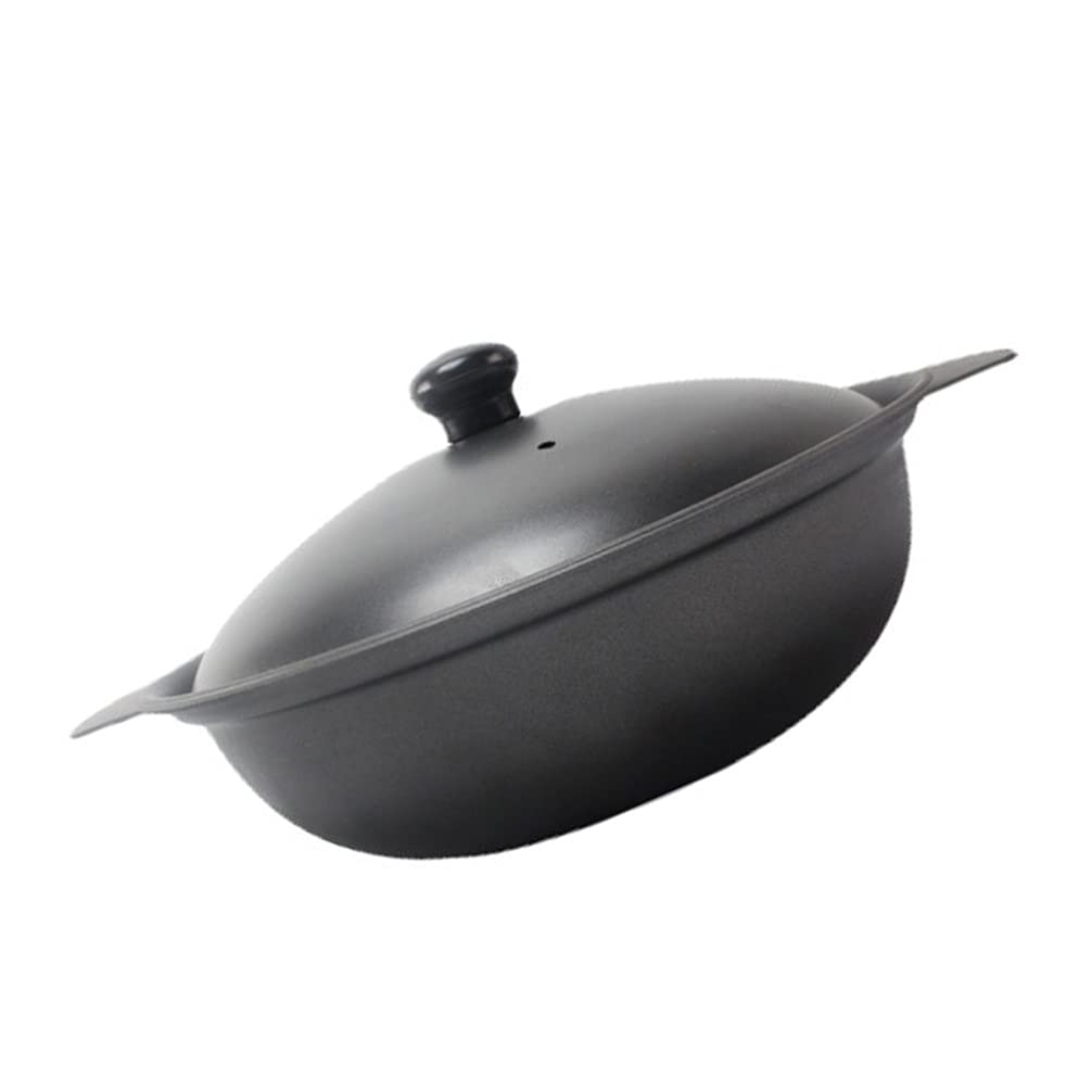 DOITOOL 1-Piece Heat-Resistant Cast Iron Clay Pot with Lid - Small Casserole Rice Cooker for Chicken Rice, Stews & Soups - Perfect for Stovetop, Oven & Serving Dishes