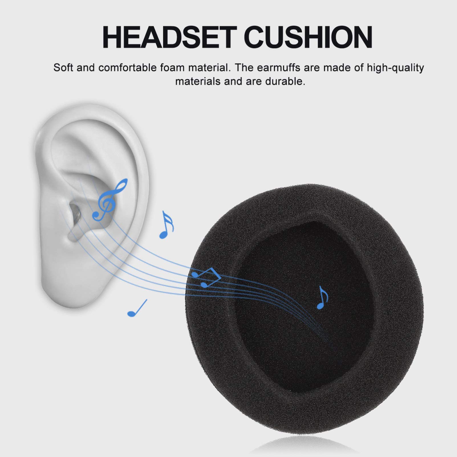 Mobestech 40mm Foam Ear Pad Replacement - 20pcs Soft Cushion Earpads for Headphones - Comfortable Noise Isolation for Gaming, Music & Office Use
