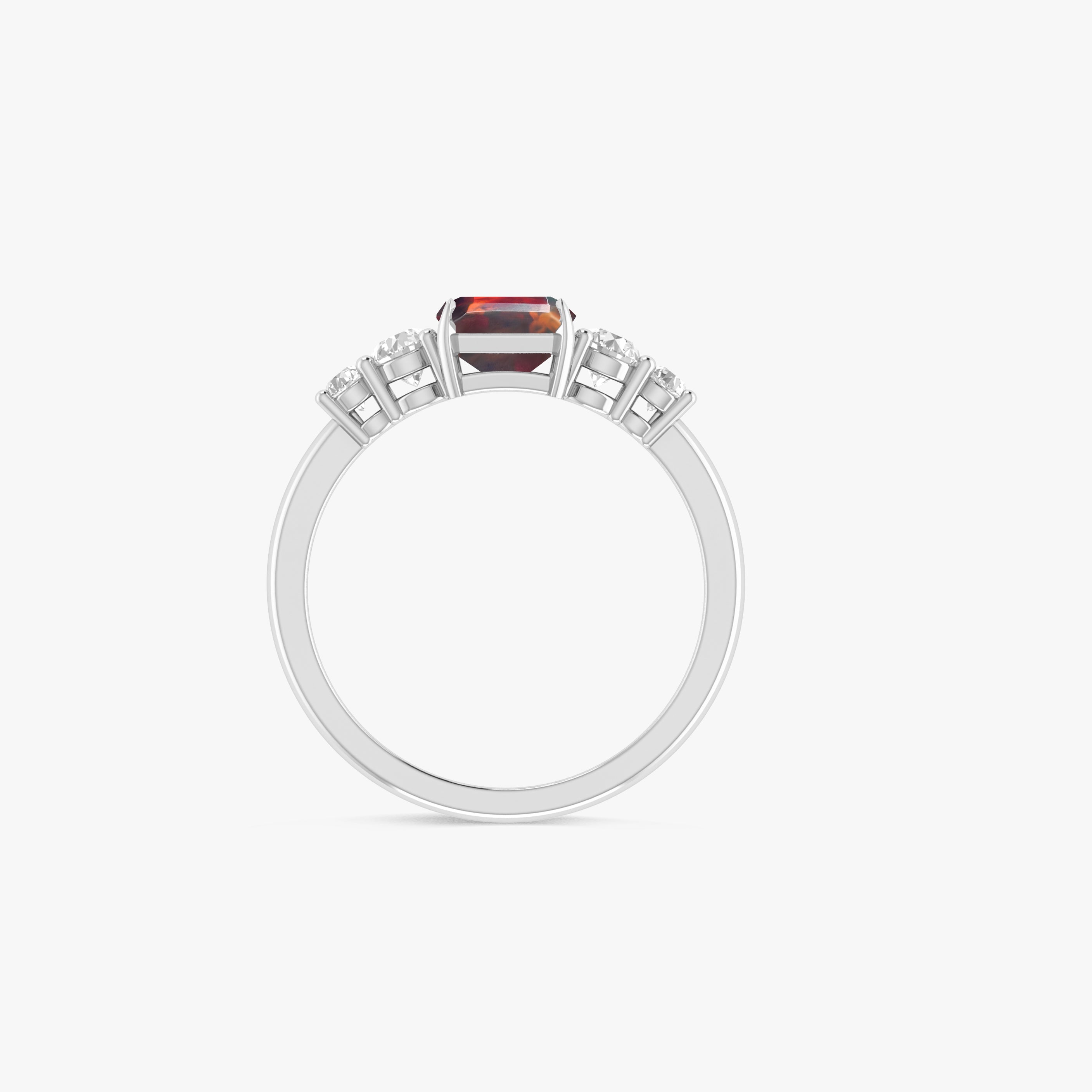 Black Natural Fire Faceted Octagon Opal Ring for Women - Elegant Handmade Jewelry Gift for Birthday, Anniversary & Special Occasions