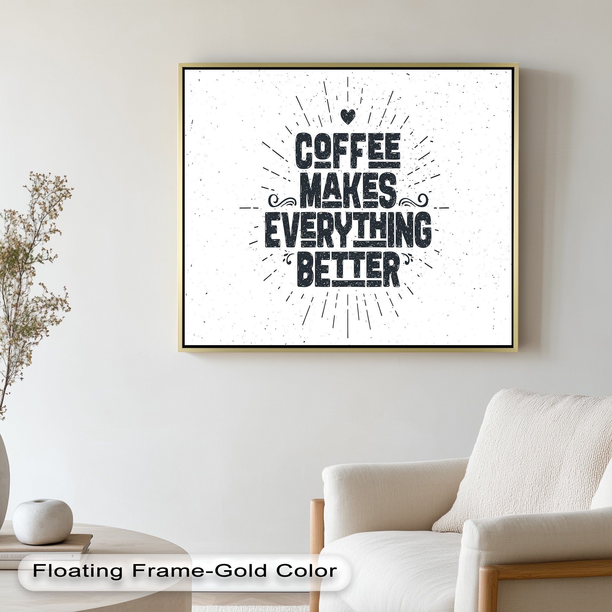 Modern Oil Paintings for Home Decor - Coffee Themed Artwork for Living Room, Bedroom & Office | Unique Handmade Wall Art
