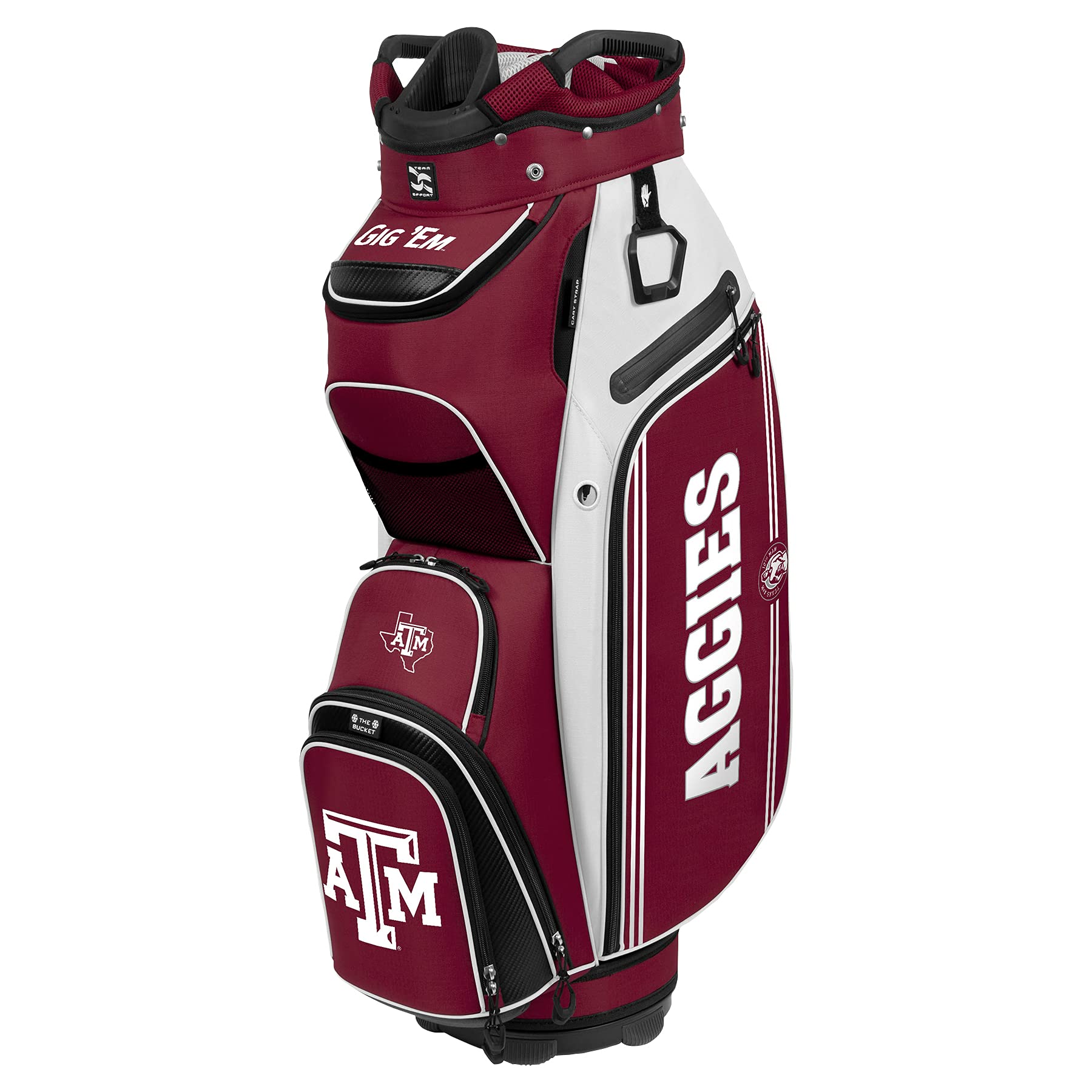 Team Effort NCAA The Bucket III Cooler Cart Golf Bag - Portable Insulated Golf Cart Cooler for Outdoor Sports, Beach & Tailgating