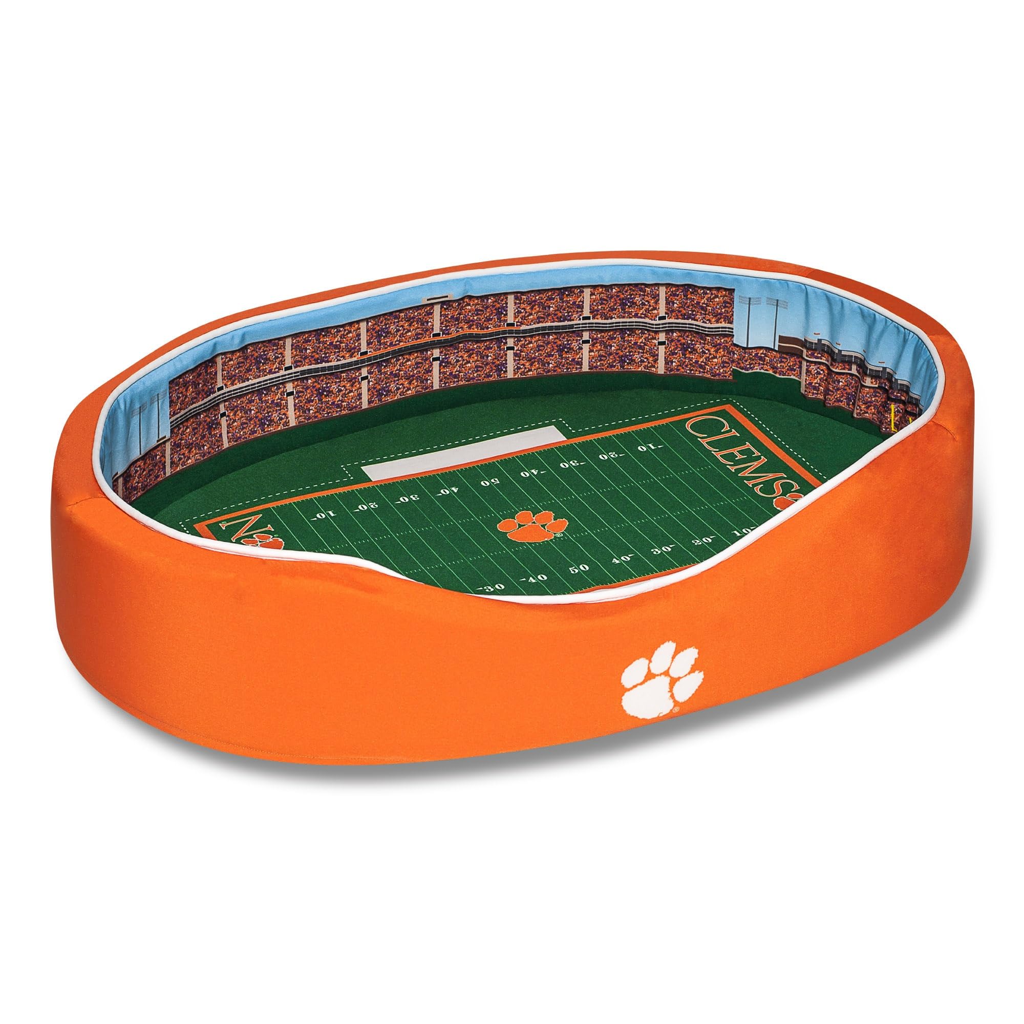 StadiumSpot Oval Dog Bed for Medium Dogs - Comfortable & Durable Pet Bed for Home, Crate, or Travel - Kansas Design