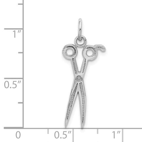 14K White Gold Scissors Charm Pendant Necklace - Roy Rose Jewelry - Perfect for Tailors, Hairdressers & Craft Lovers Gift
