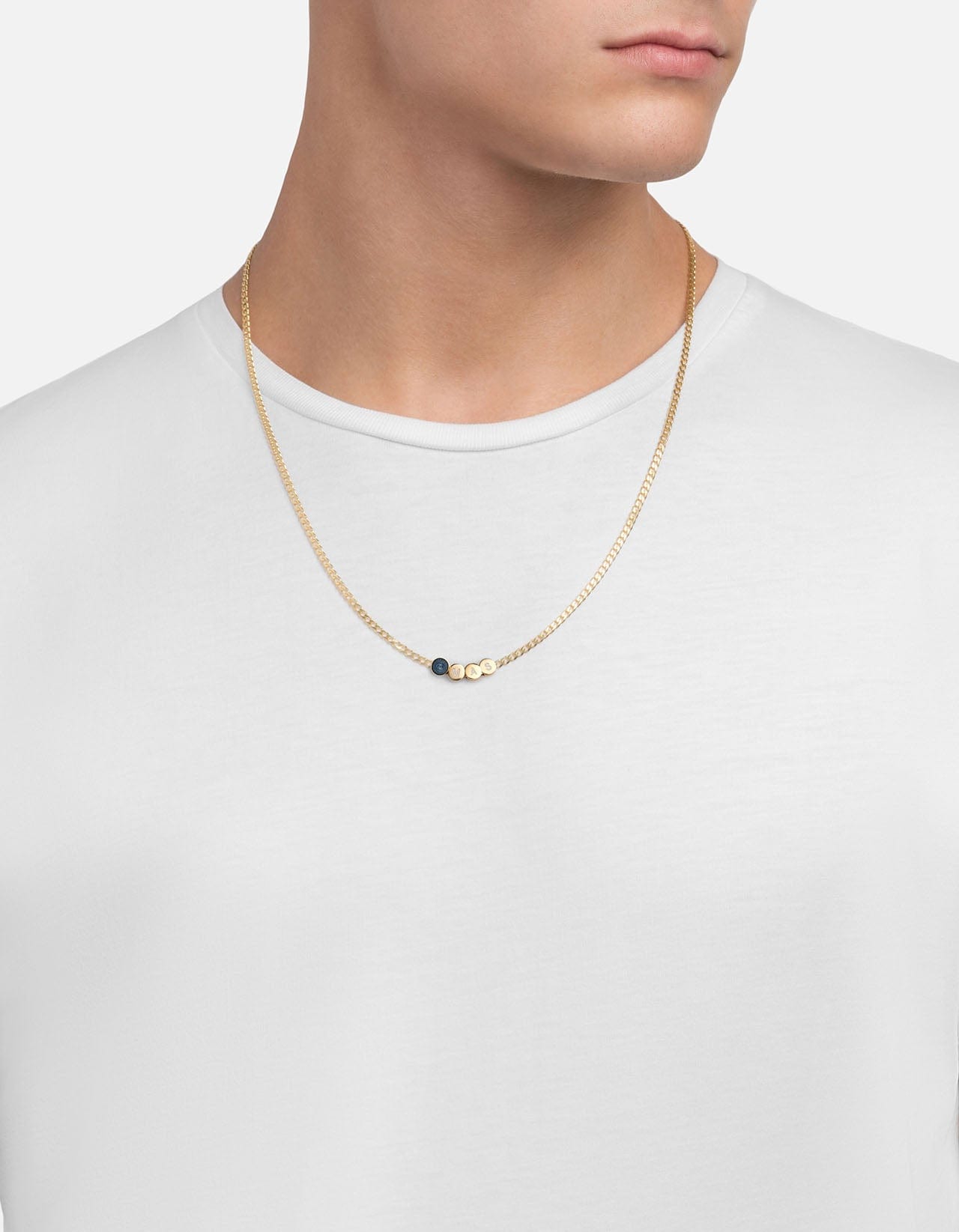 Eye of Time Vintage Chain Necklace - 18K Gold Vermeil with Blue Accents | Perfect for Date Nights, Parties & Special Occasions