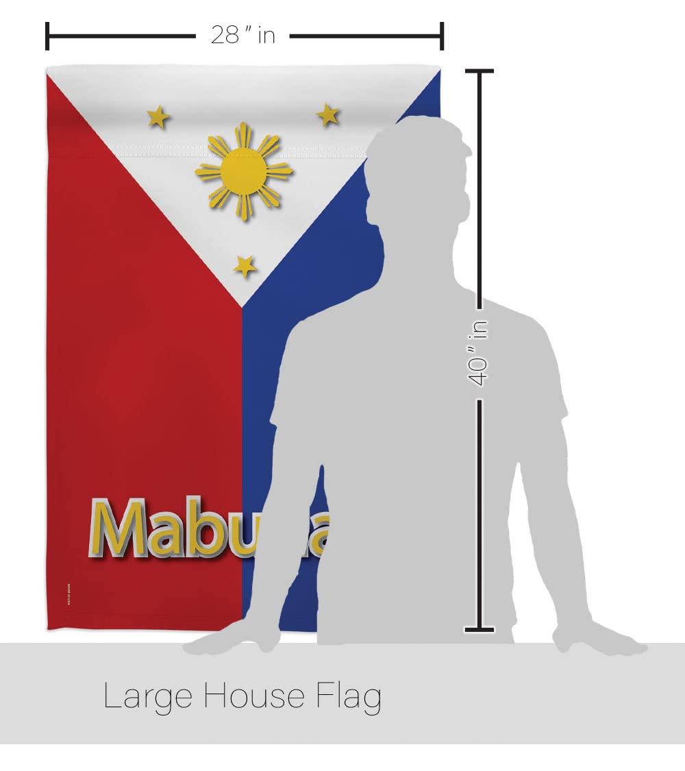 Philippines National Flag Set 28x40in w/Flagpole - Breeze Decor for Home & Garden